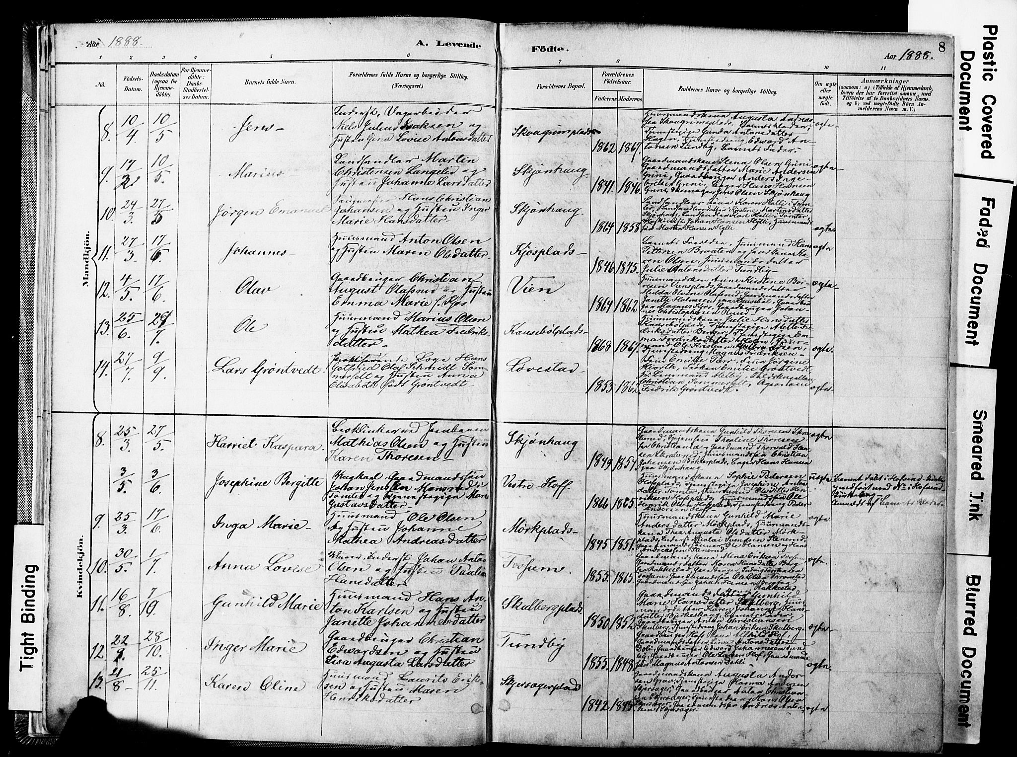 Spydeberg prestekontor Kirkebøker, AV/SAO-A-10924/F/Fa/L0008: Parish register (official) no. I 8, 1886-1900, p. 8