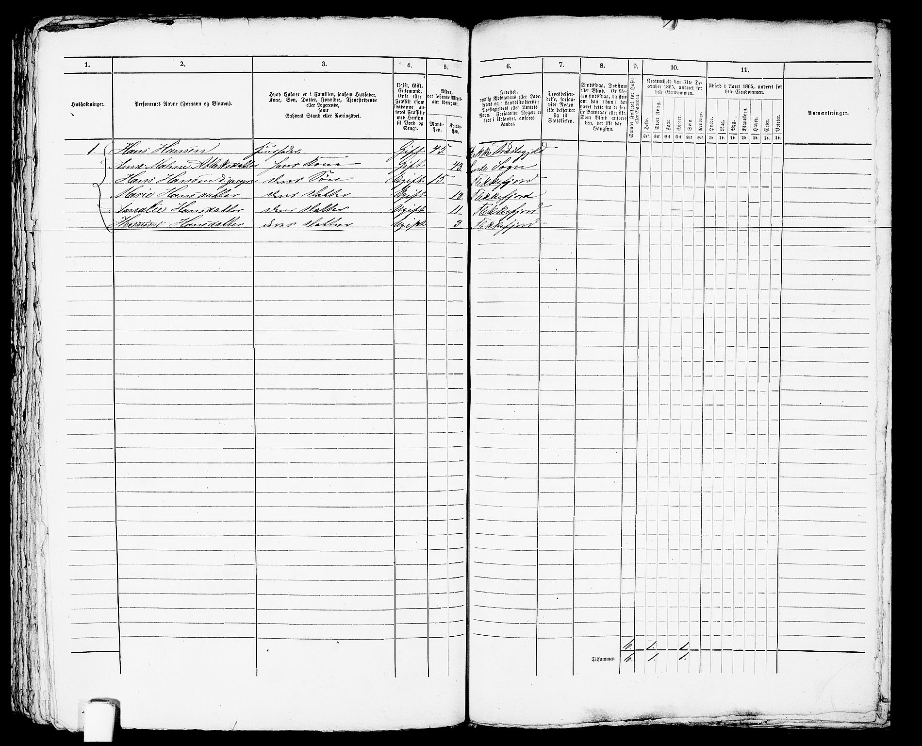 RA, 1865 census for Flekkefjord/Flekkefjord, 1865, p. 457