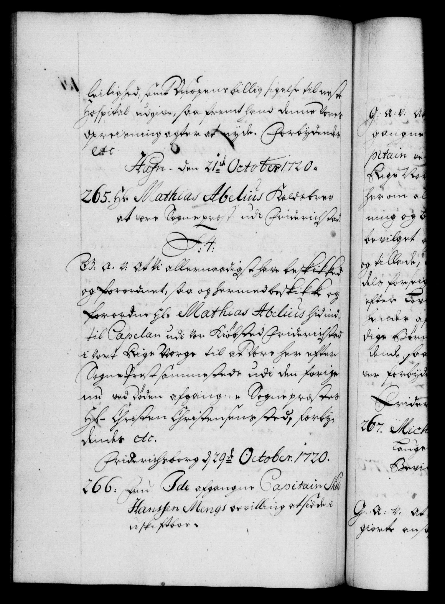 Danske Kanselli 1572-1799, AV/RA-EA-3023/F/Fc/Fca/Fcaa/L0023: Norske registre, 1720-1722, p. 181b