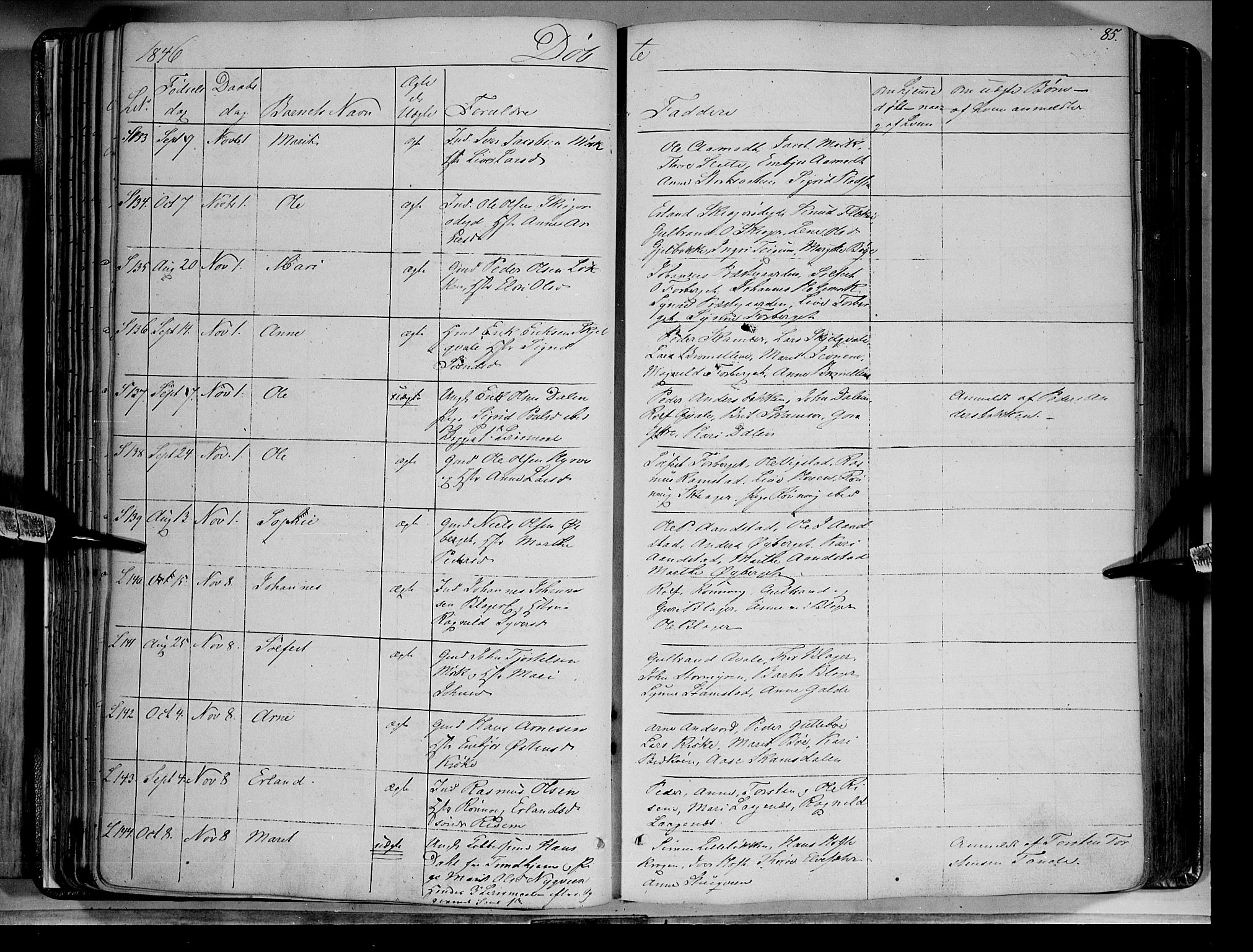 Lom prestekontor, AV/SAH-PREST-070/K/L0006: Parish register (official) no. 6A, 1837-1863, p. 85