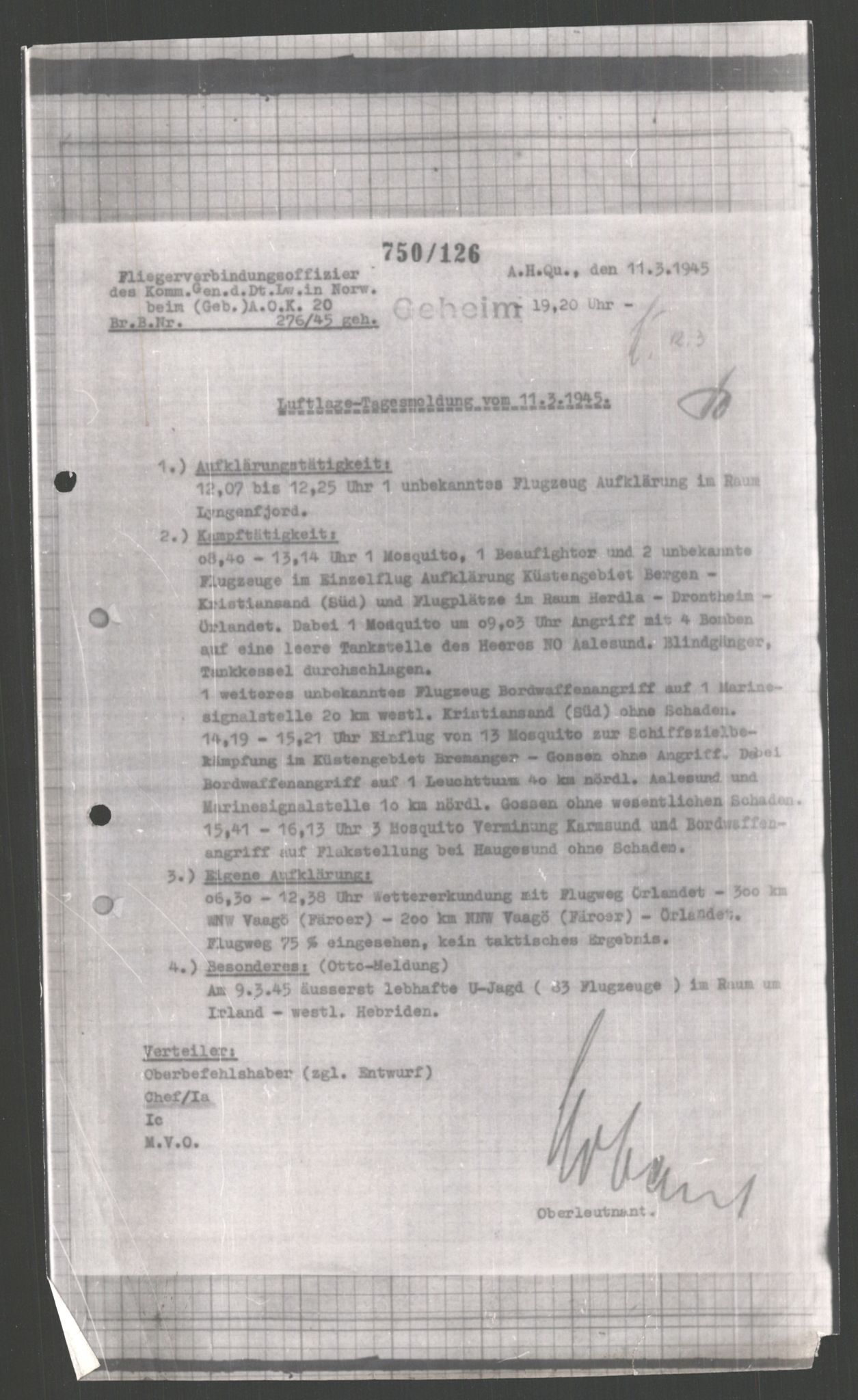 Forsvarets Overkommando. 2 kontor. Arkiv 11.4. Spredte tyske arkivsaker, AV/RA-RAFA-7031/D/Dar/Dara/L0003: Krigsdagbøker for 20. Gebirgs-Armee-Oberkommando (AOK 20), 1945, p. 612