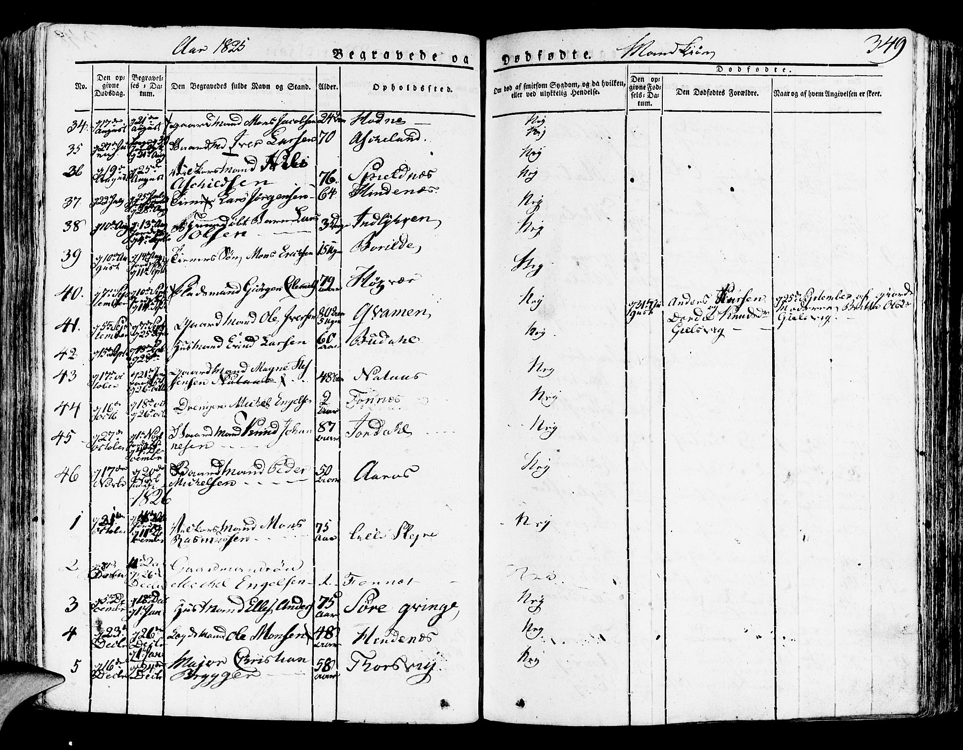 Lindås Sokneprestembete, SAB/A-76701/H/Haa: Parish register (official) no. A 8, 1823-1836, p. 349