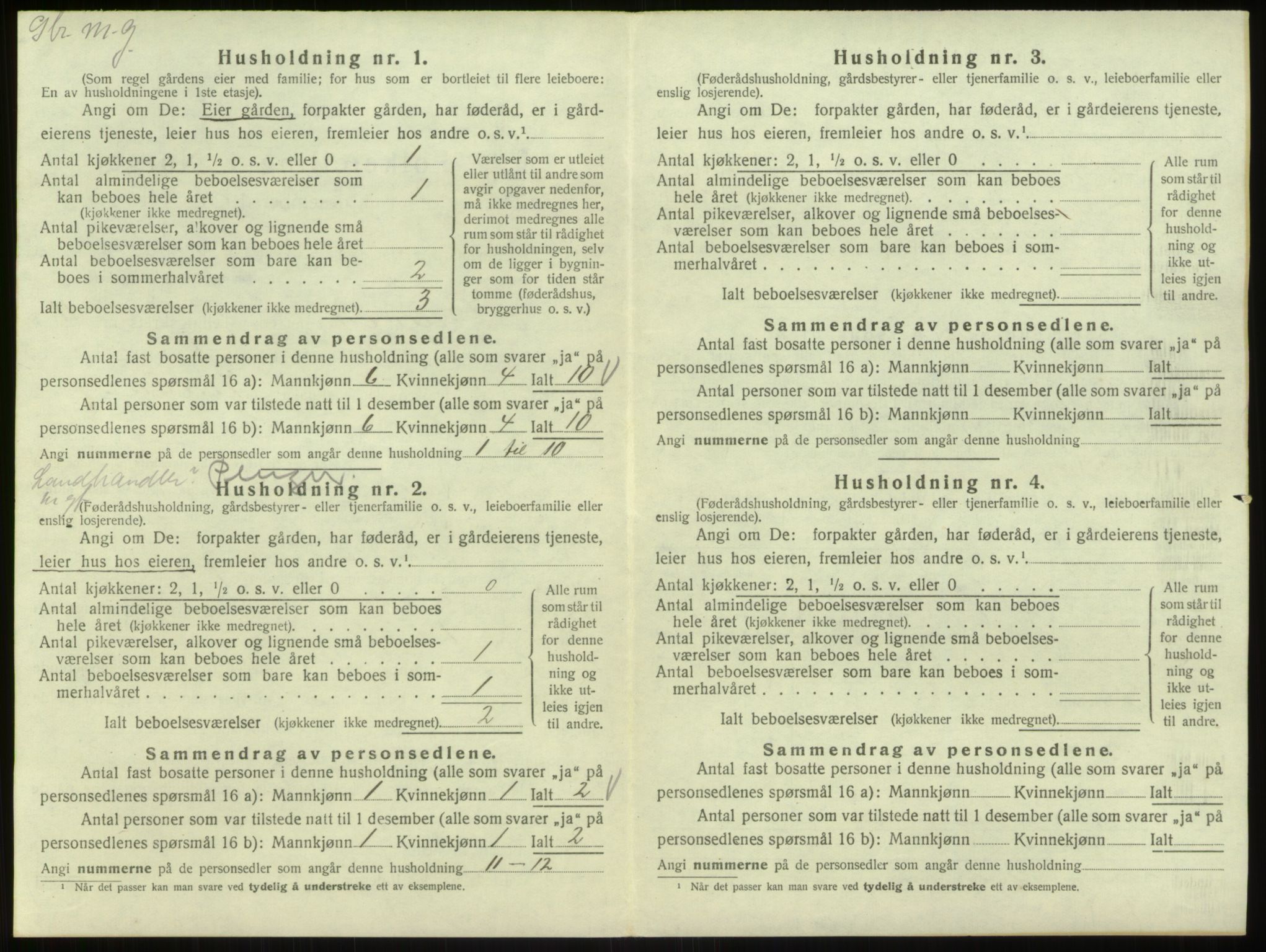 SAB, 1920 census for Bruvik, 1920, p. 826