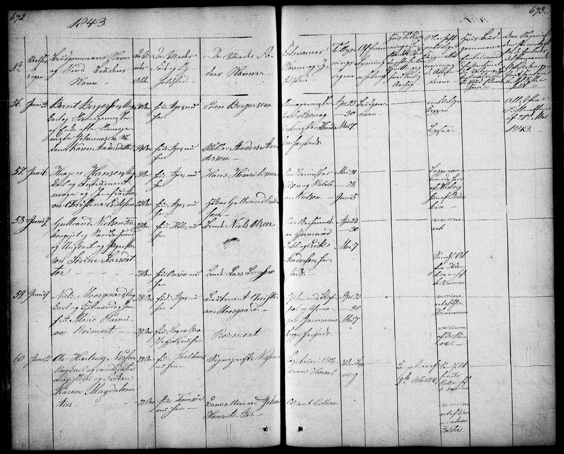 Oslo domkirke Kirkebøker, SAO/A-10752/F/Fa/L0019: Parish register (official) no. 19, 1828-1847, p. 672-673