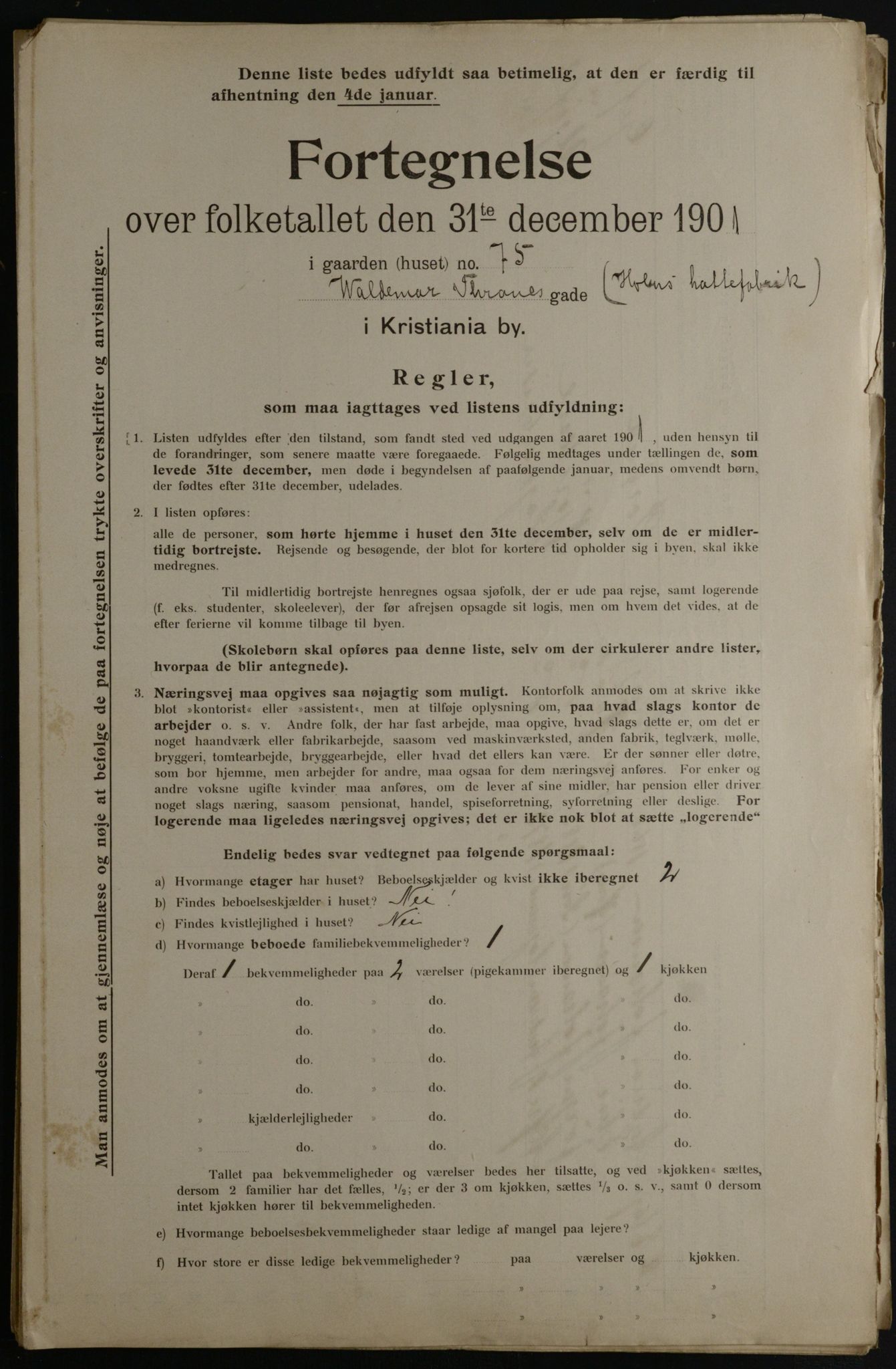 OBA, Municipal Census 1901 for Kristiania, 1901, p. 19308