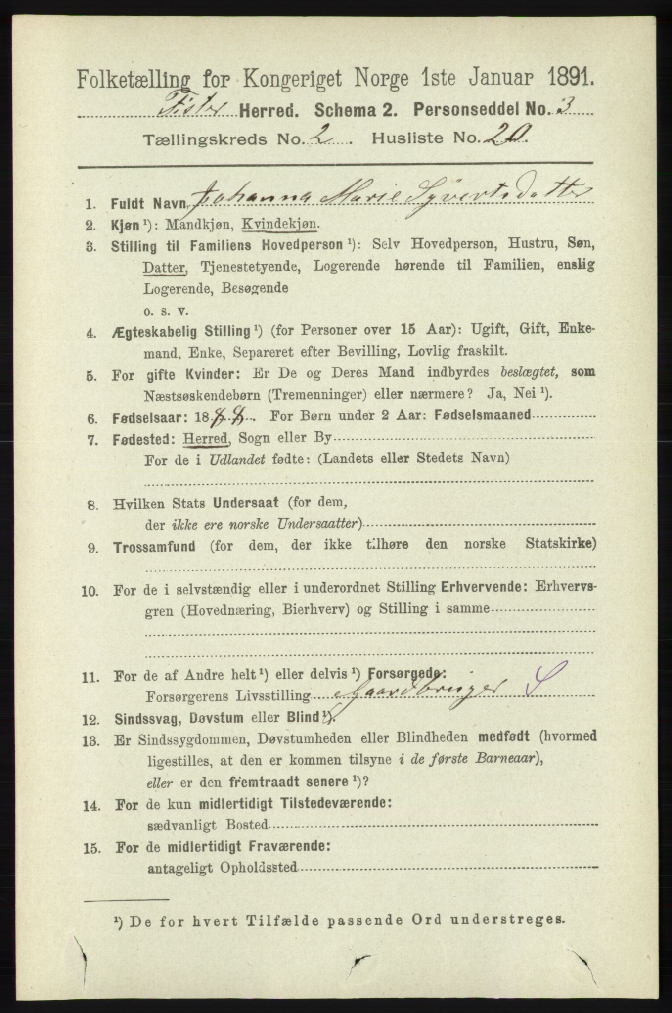 RA, 1891 census for 1132 Fister, 1891, p. 465