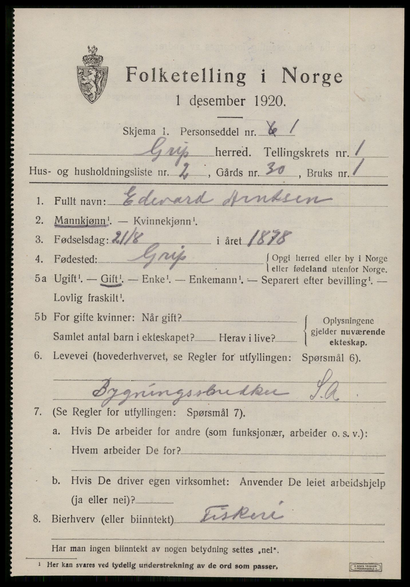 SAT, 1920 census for Grip, 1920, p. 118