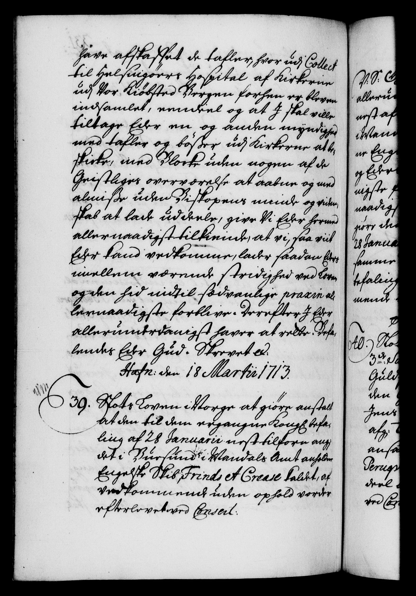 Danske Kanselli 1572-1799, AV/RA-EA-3023/F/Fc/Fca/Fcab/L0019: Norske tegnelser, 1710-1714, p. 331b