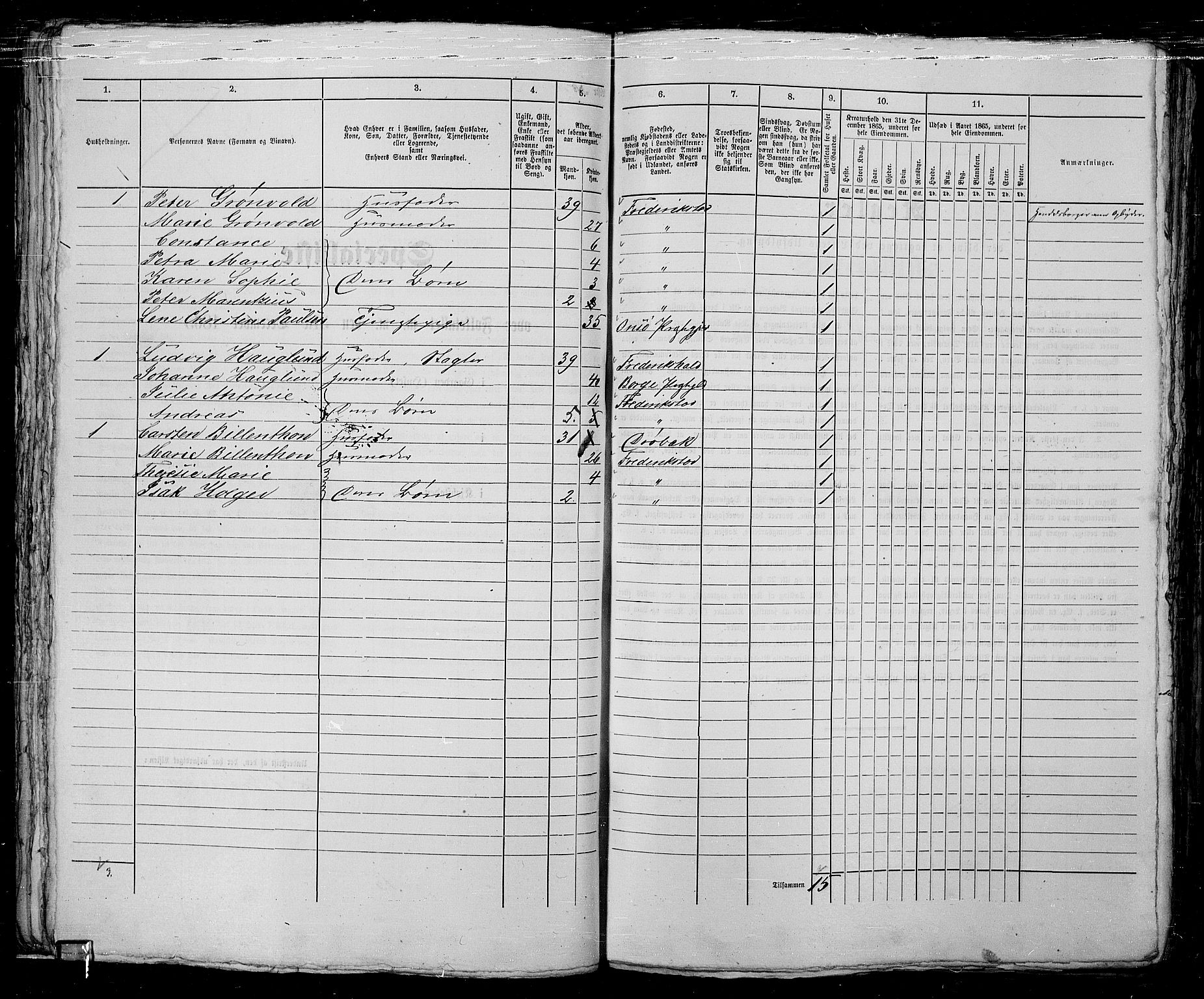 RA, 1865 census for Fredrikstad/Fredrikstad, 1865, p. 97