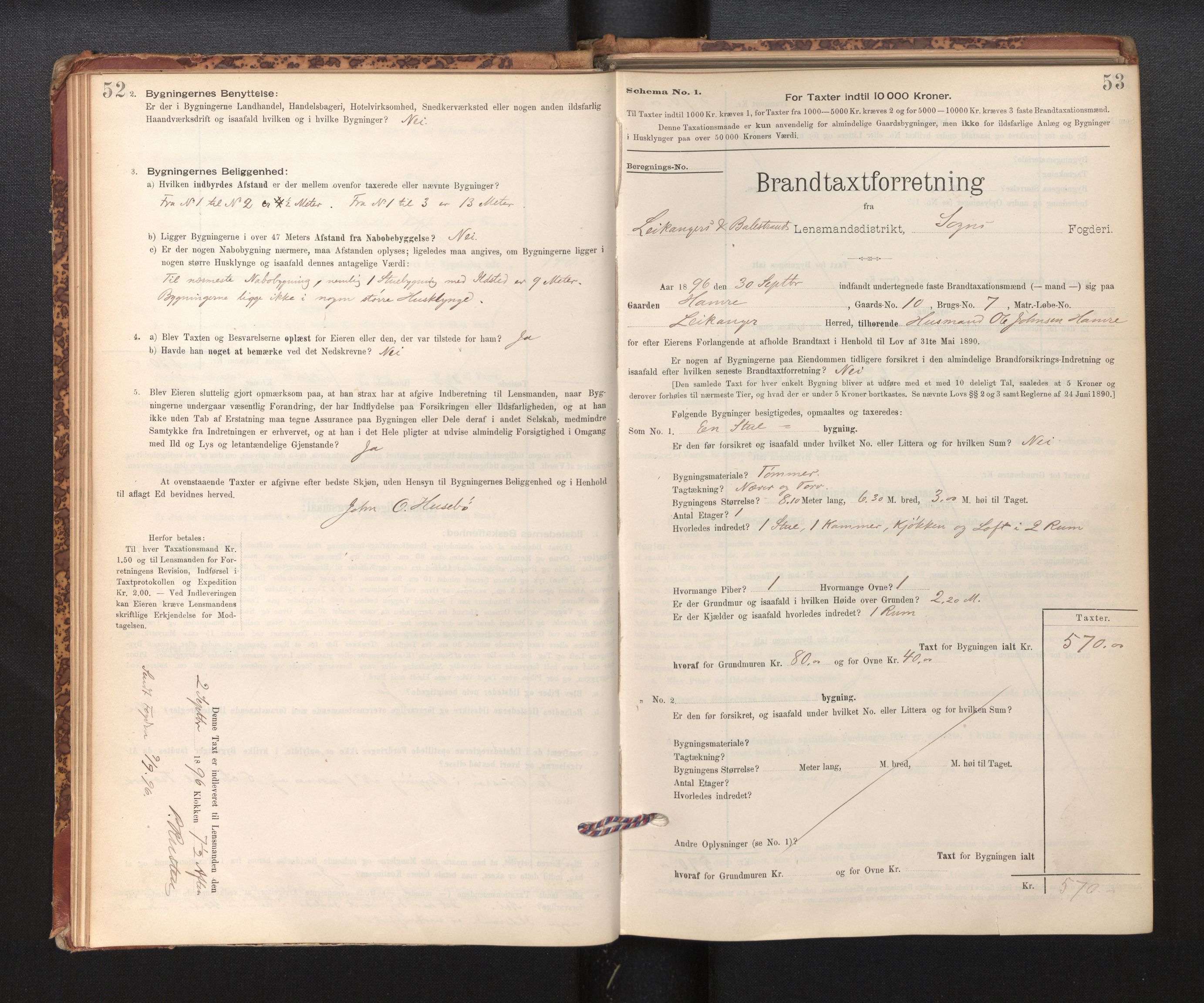 Lensmannen i Leikanger, AV/SAB-A-29201/0012/L0004: Branntakstprotokoll, skjematakst, 1894-1903, p. 52-53