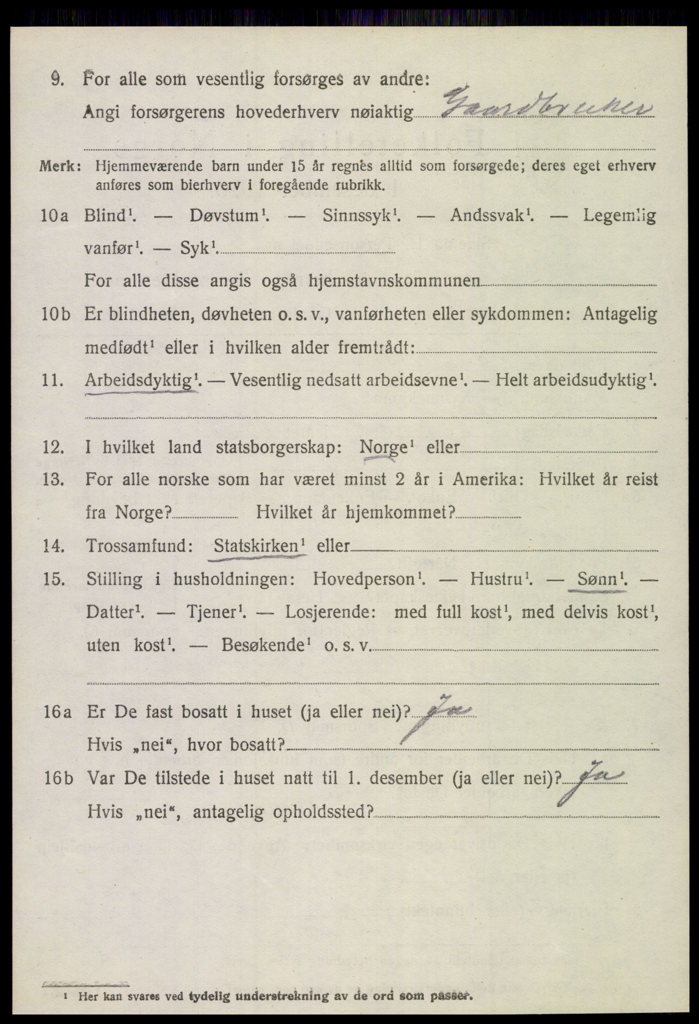 SAT, 1920 census for Veøy, 1920, p. 3160