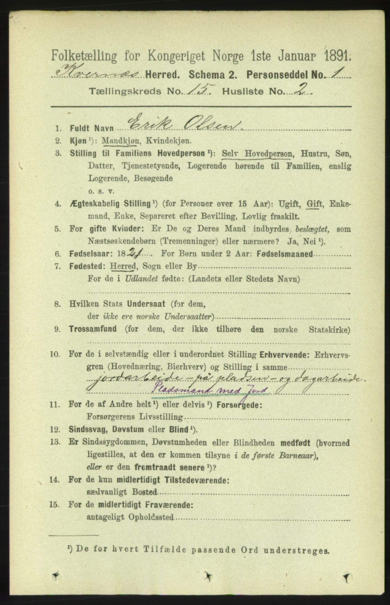 RA, 1891 census for 1553 Kvernes, 1891, p. 5962