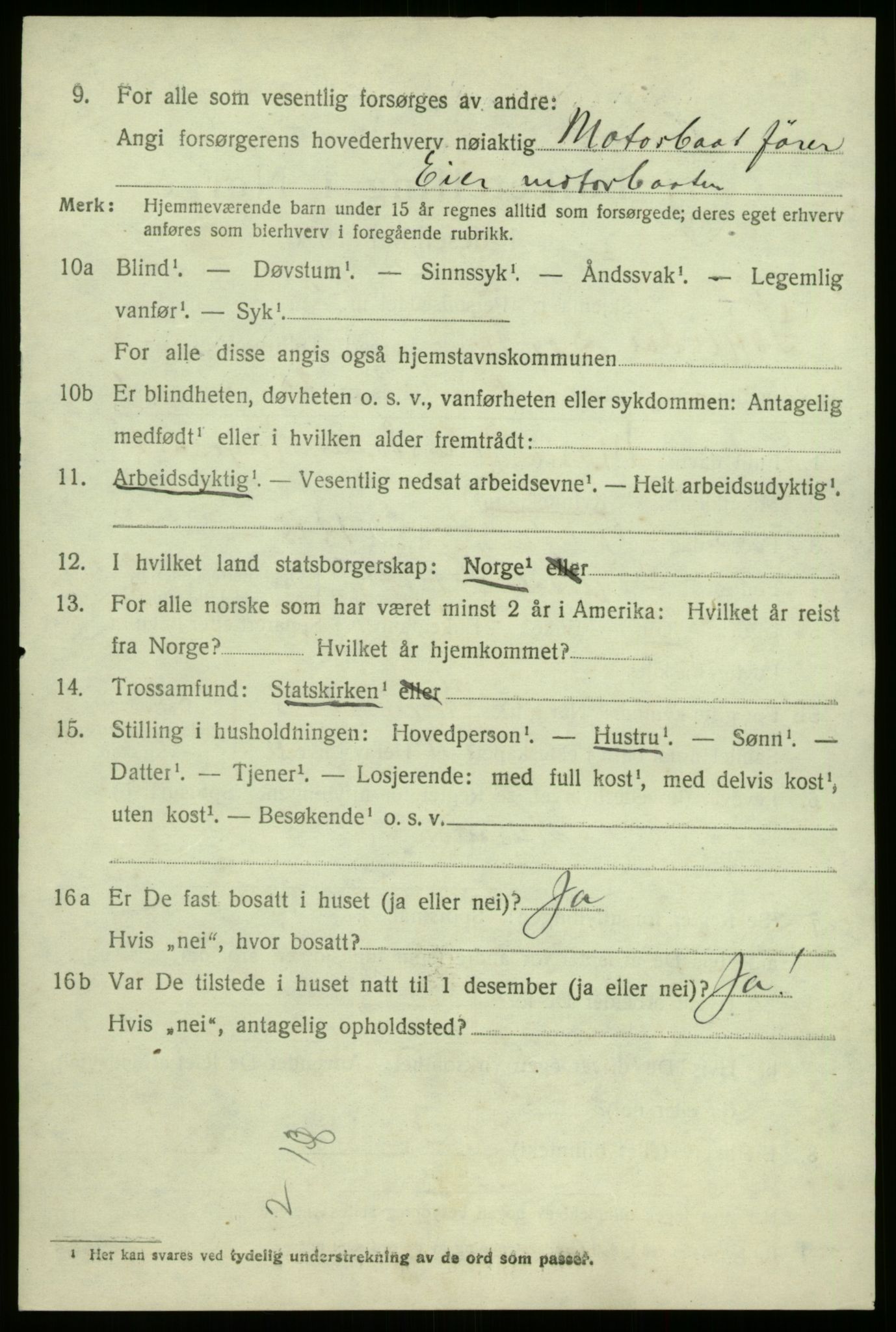 SAB, 1920 census for Sogndal, 1920, p. 3716