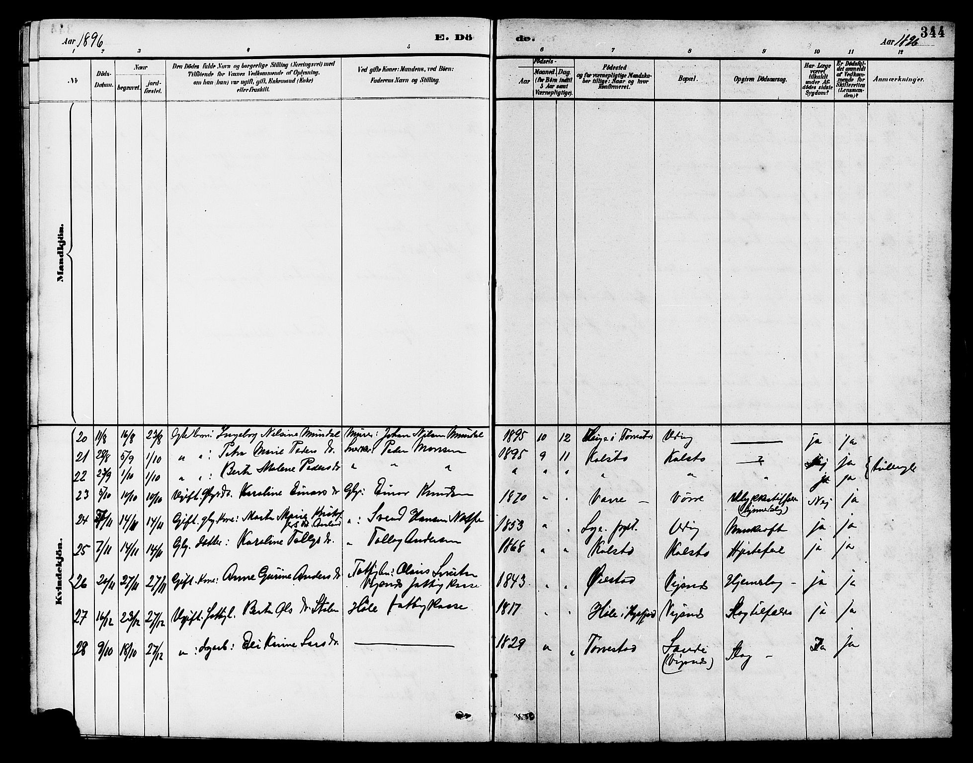 Avaldsnes sokneprestkontor, AV/SAST-A -101851/H/Ha/Hab/L0007: Parish register (copy) no. B 7, 1885-1909, p. 344