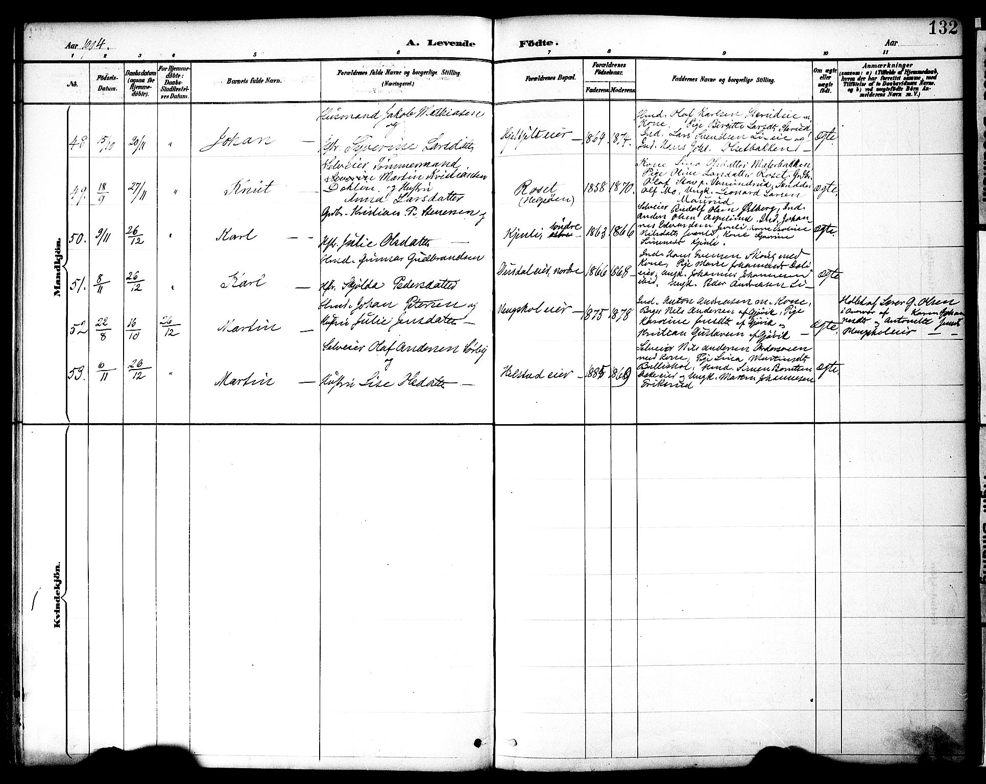 Nes prestekontor, Hedmark, AV/SAH-PREST-020/K/Ka/L0009: Parish register (official) no. 9, 1887-1905, p. 132