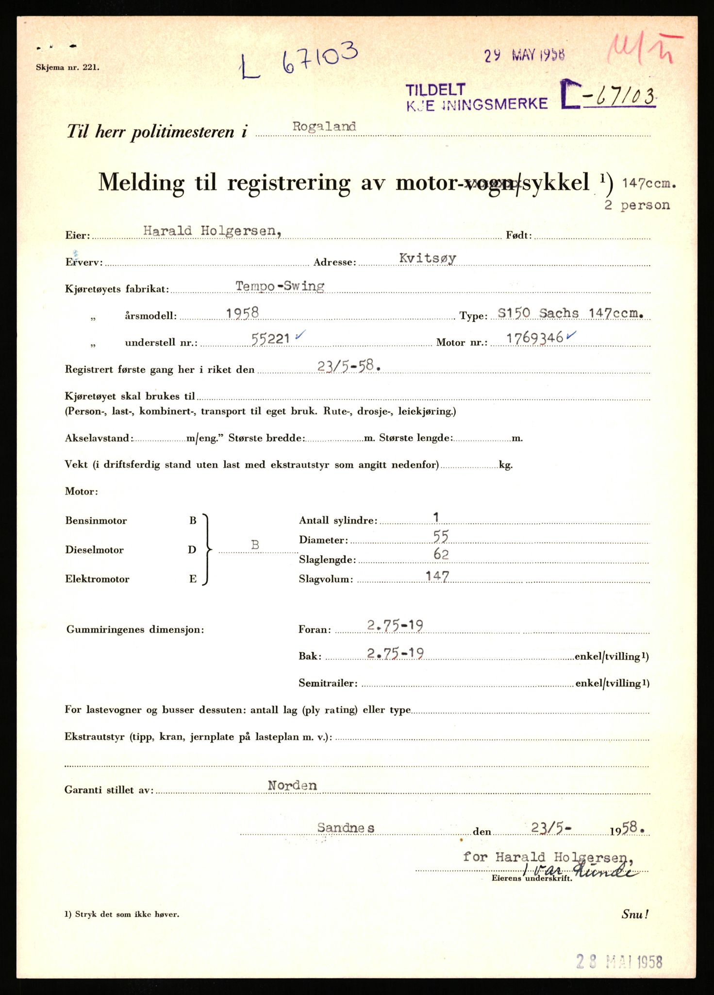 Stavanger trafikkstasjon, AV/SAST-A-101942/0/F/L0065: L-65400 - L-67649, 1930-1971, p. 461