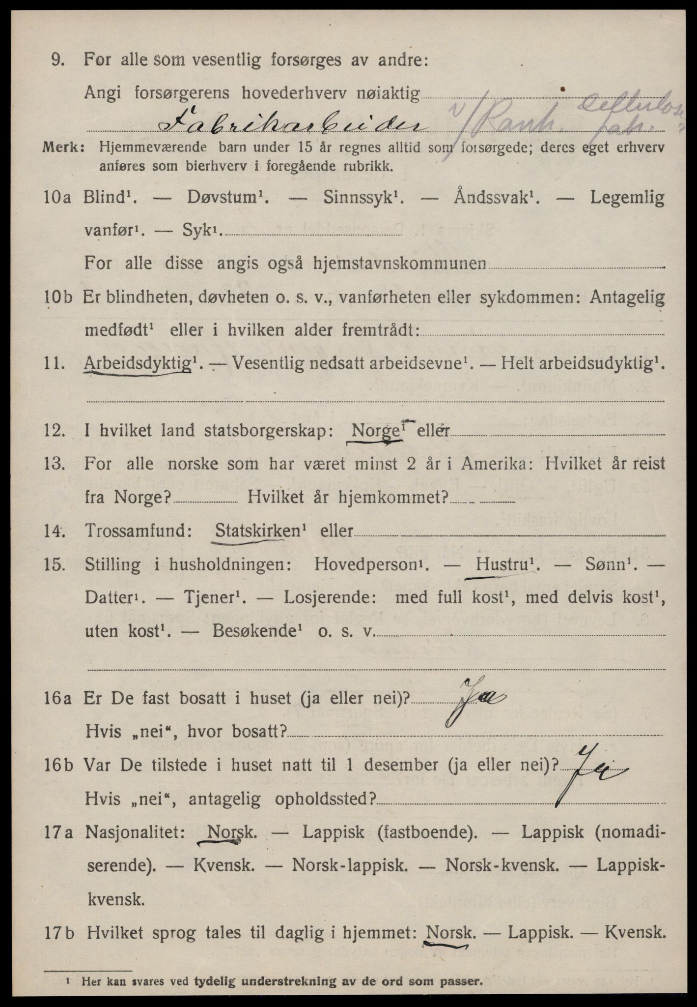 SAT, 1920 census for Strinda, 1920, p. 14443