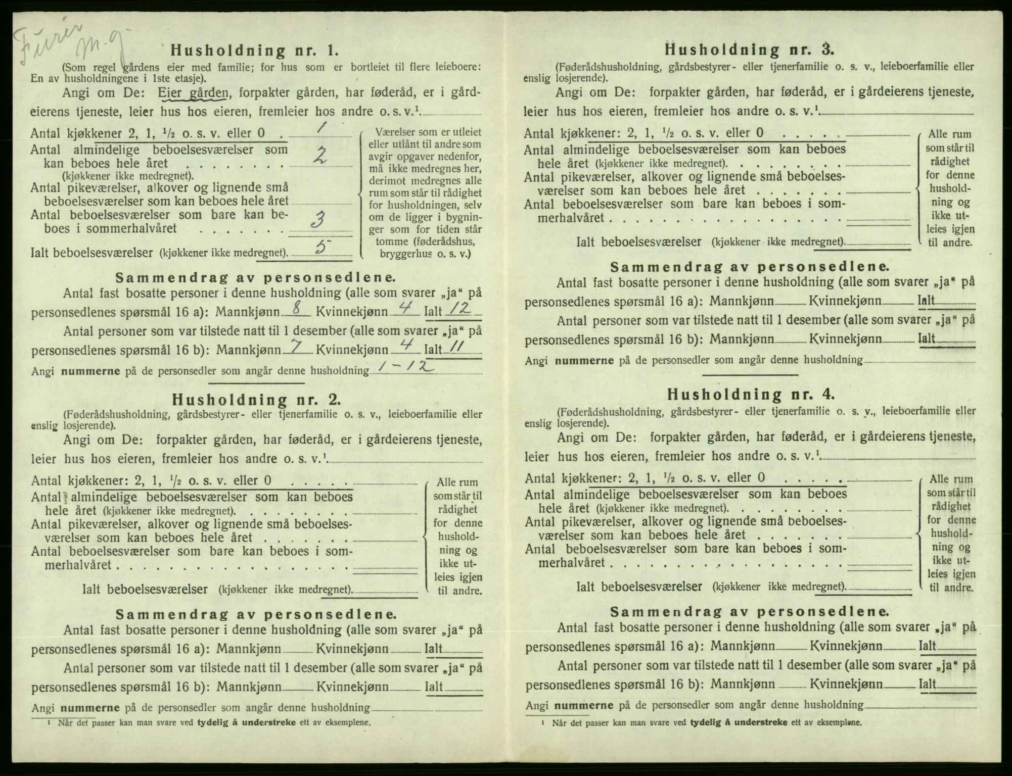 SAB, 1920 census for Ølen, 1920, p. 555