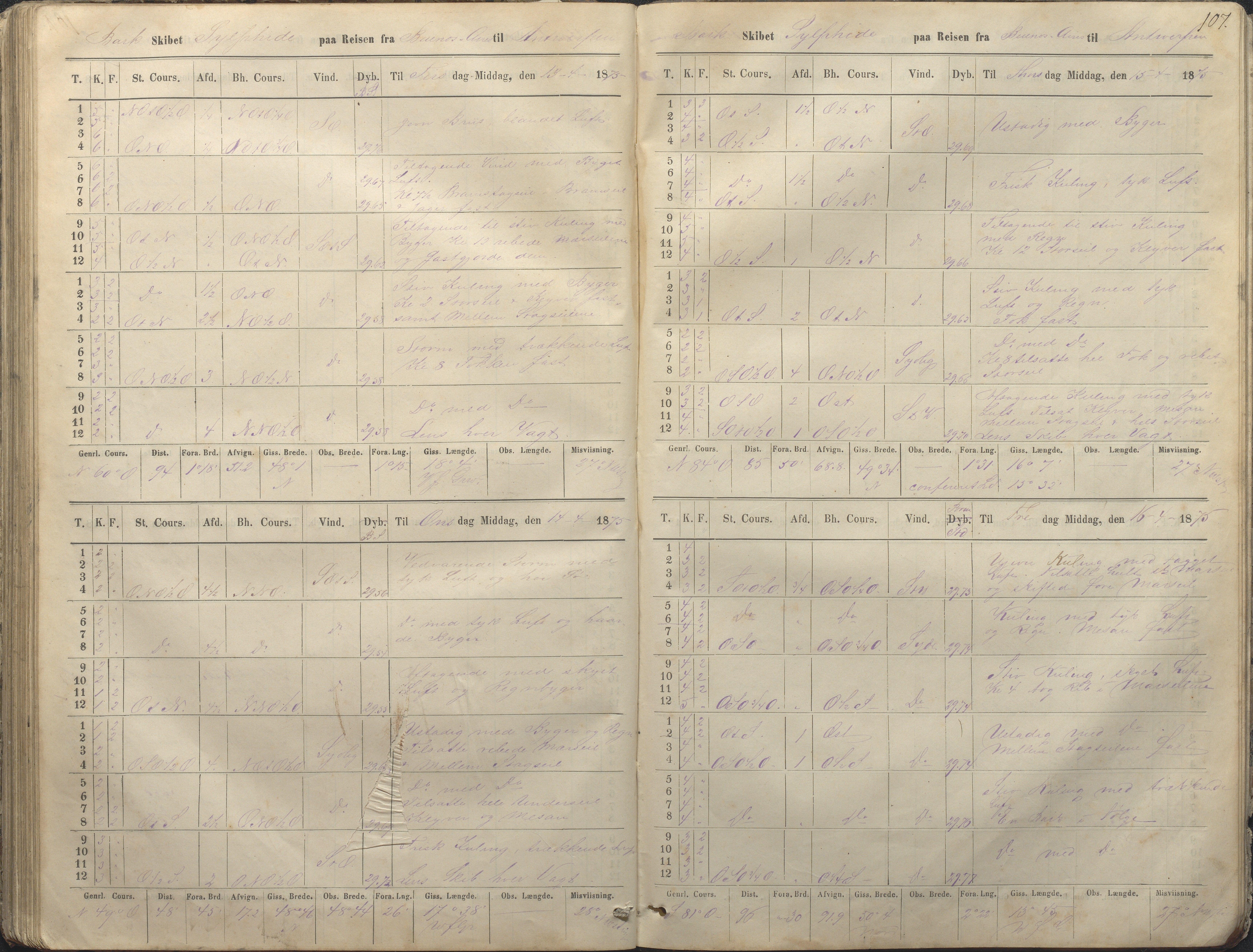 Fartøysarkivet, AAKS/PA-1934/F/L0340/0009: Flere fartøy (se mappenivå) / Sylphide (skip), 1752-1875, p. 107