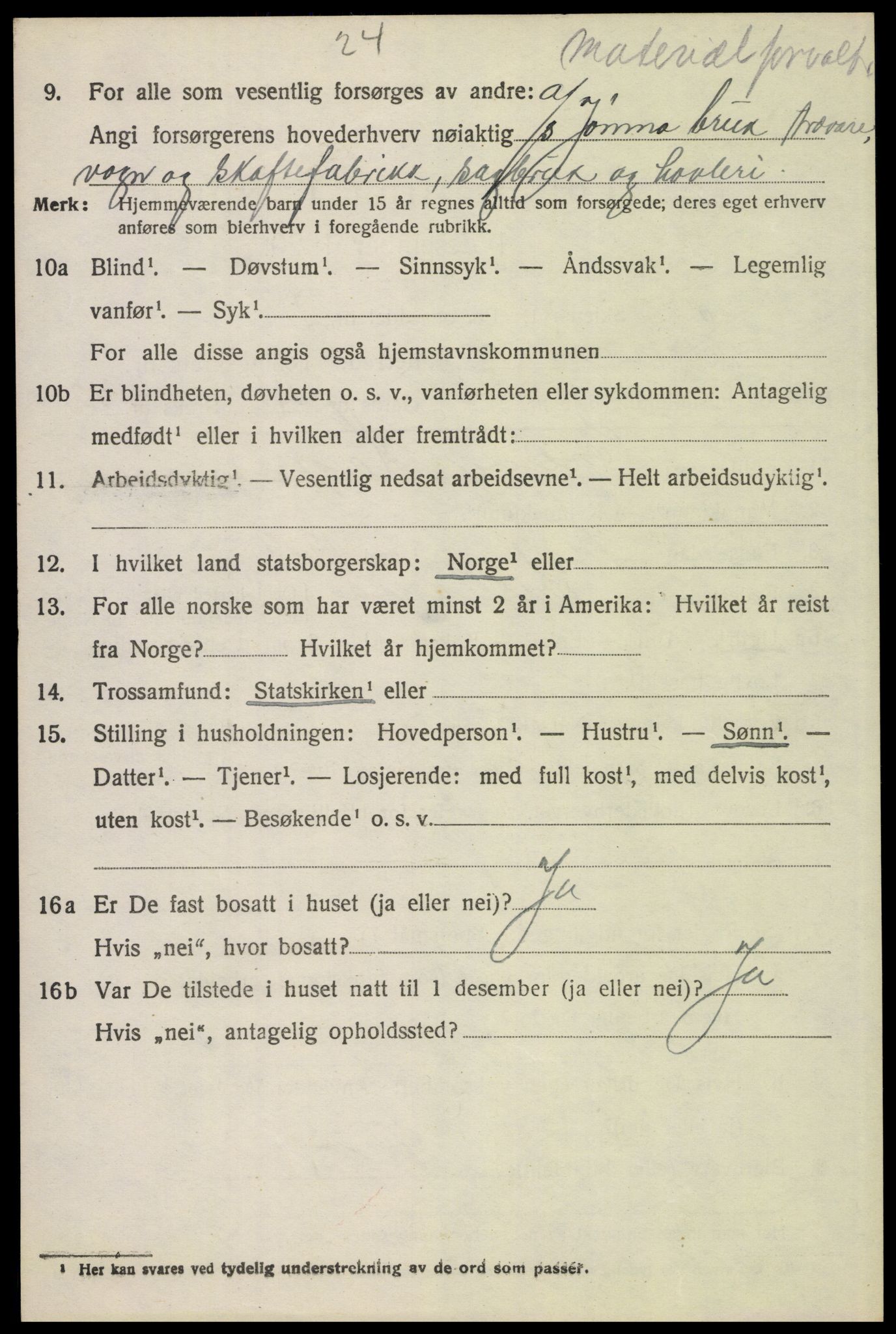 SAH, 1920 census for Elverum, 1920, p. 7481