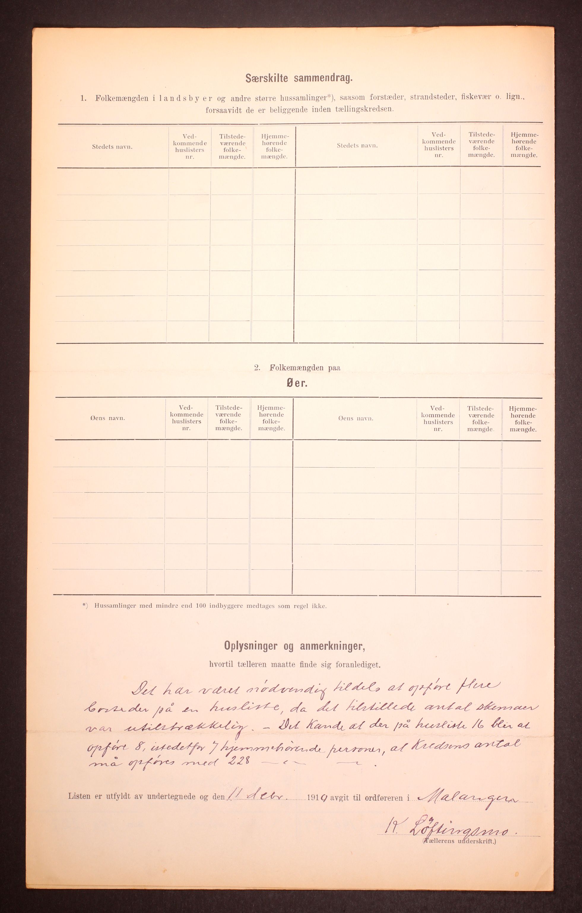 RA, 1910 census for Malangen, 1910, p. 10