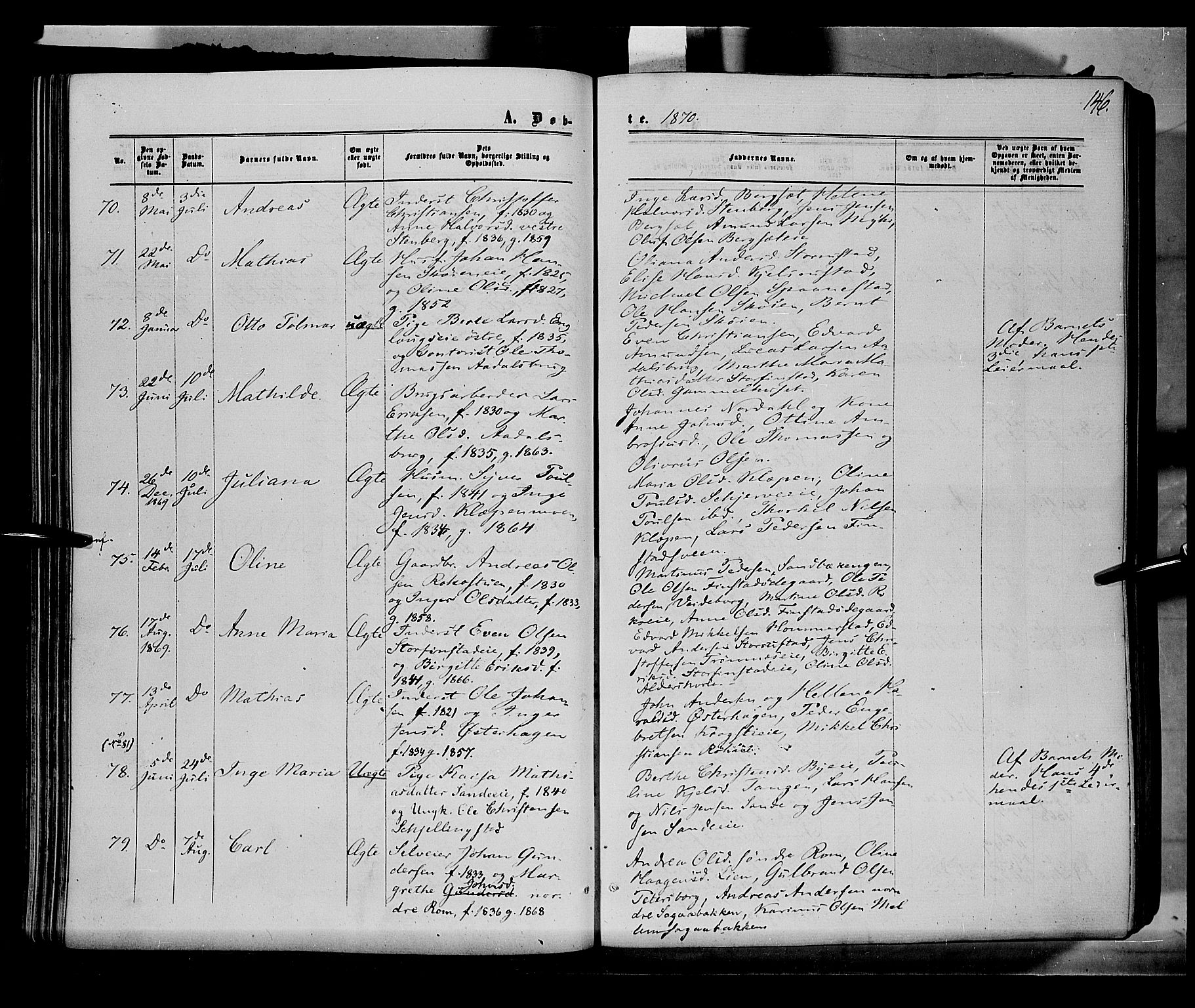 Løten prestekontor, SAH/PREST-022/K/Ka/L0008: Parish register (official) no. 8, 1860-1877, p. 146