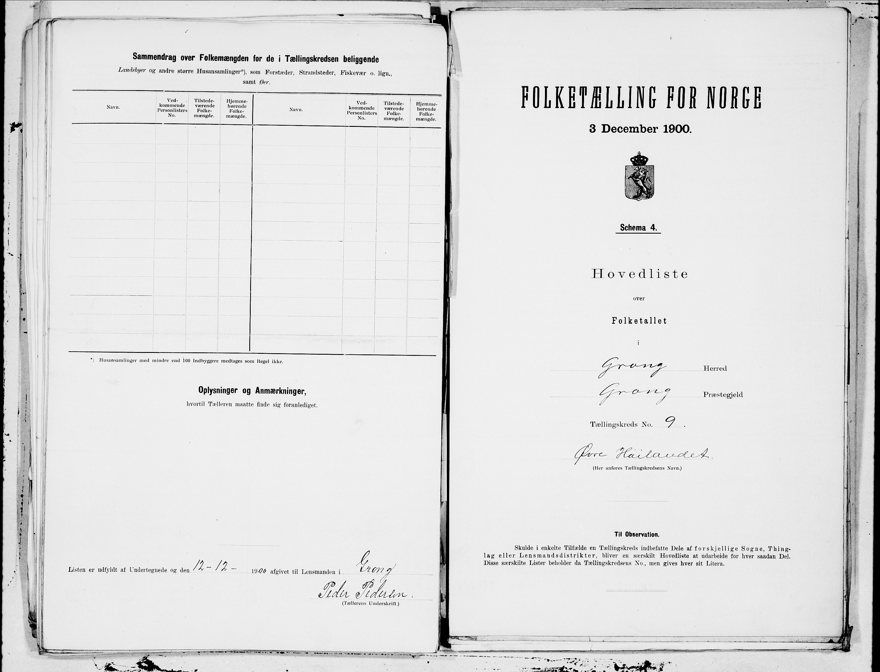 SAT, 1900 census for Grong, 1900, p. 21