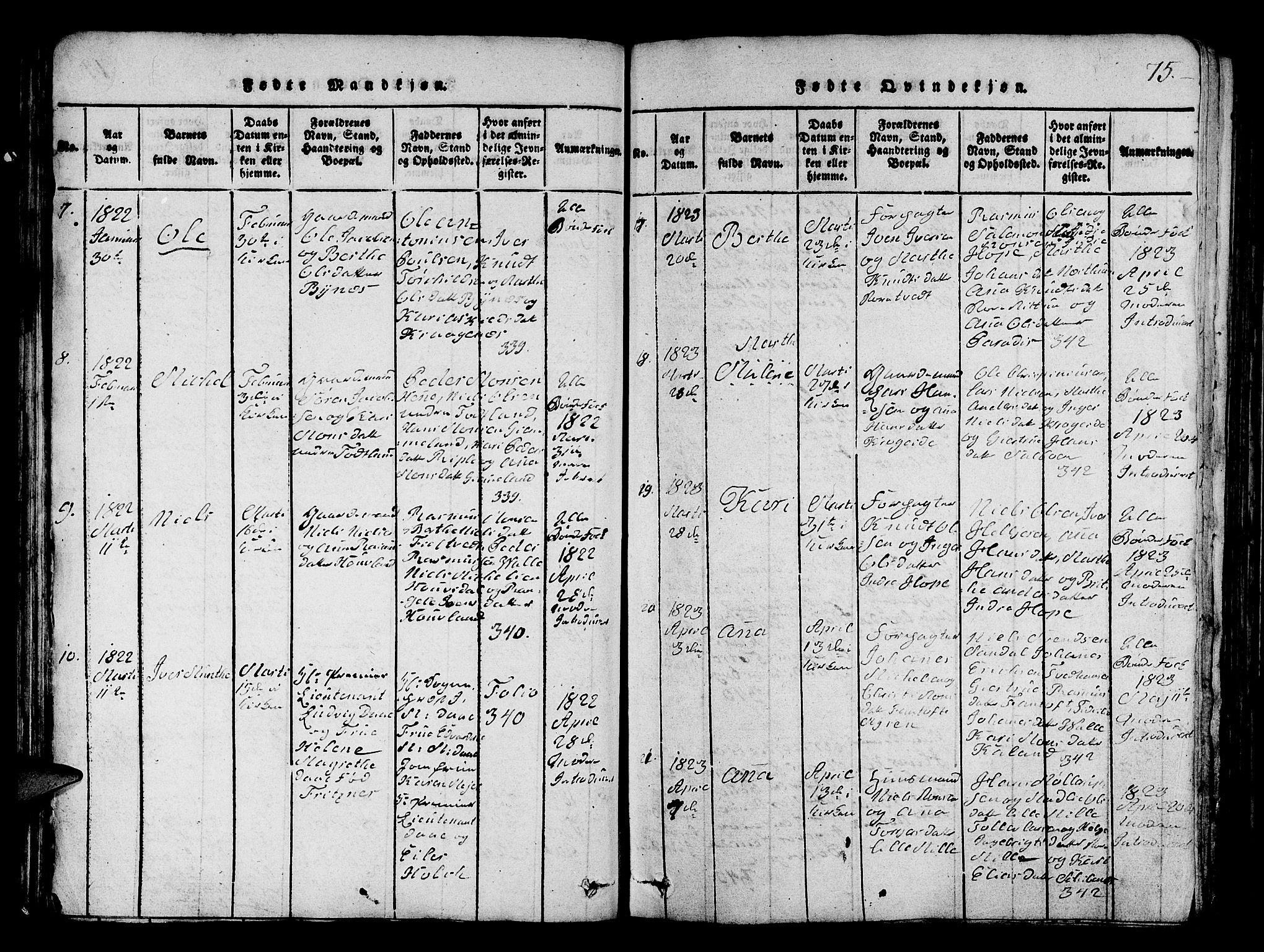 Fana Sokneprestembete, SAB/A-75101/H/Hab/Haba/L0001: Parish register (copy) no. A 1, 1816-1836, p. 75