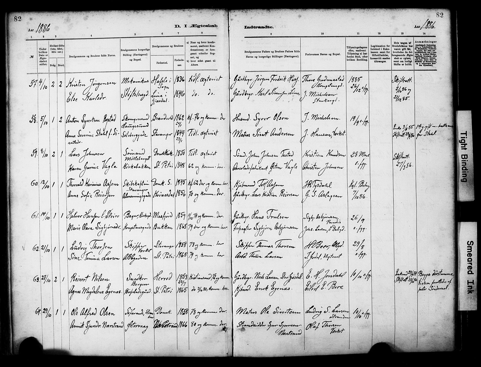 St. Petri sokneprestkontor, SAST/A-101813/001/30/30BA/L0018: Parish register (official) no. A 19, 1879-1900, p. 82