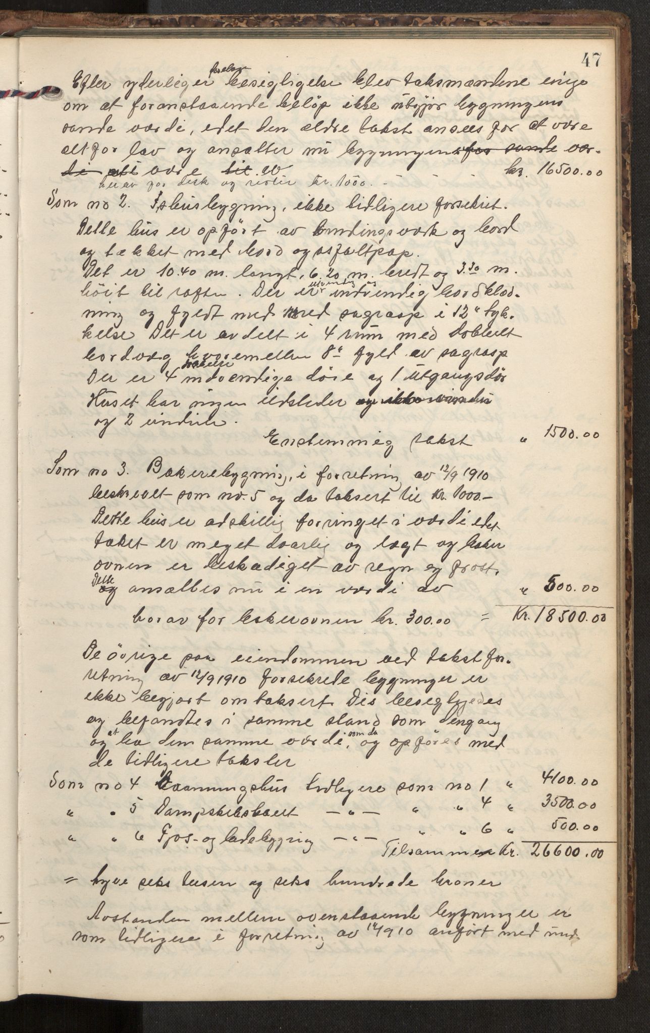 Norges Brannkasse Sømna/Vik, SAT/A-5560/Fa/L0001: Branntakstprotokoll, 1904-1921, p. 47a