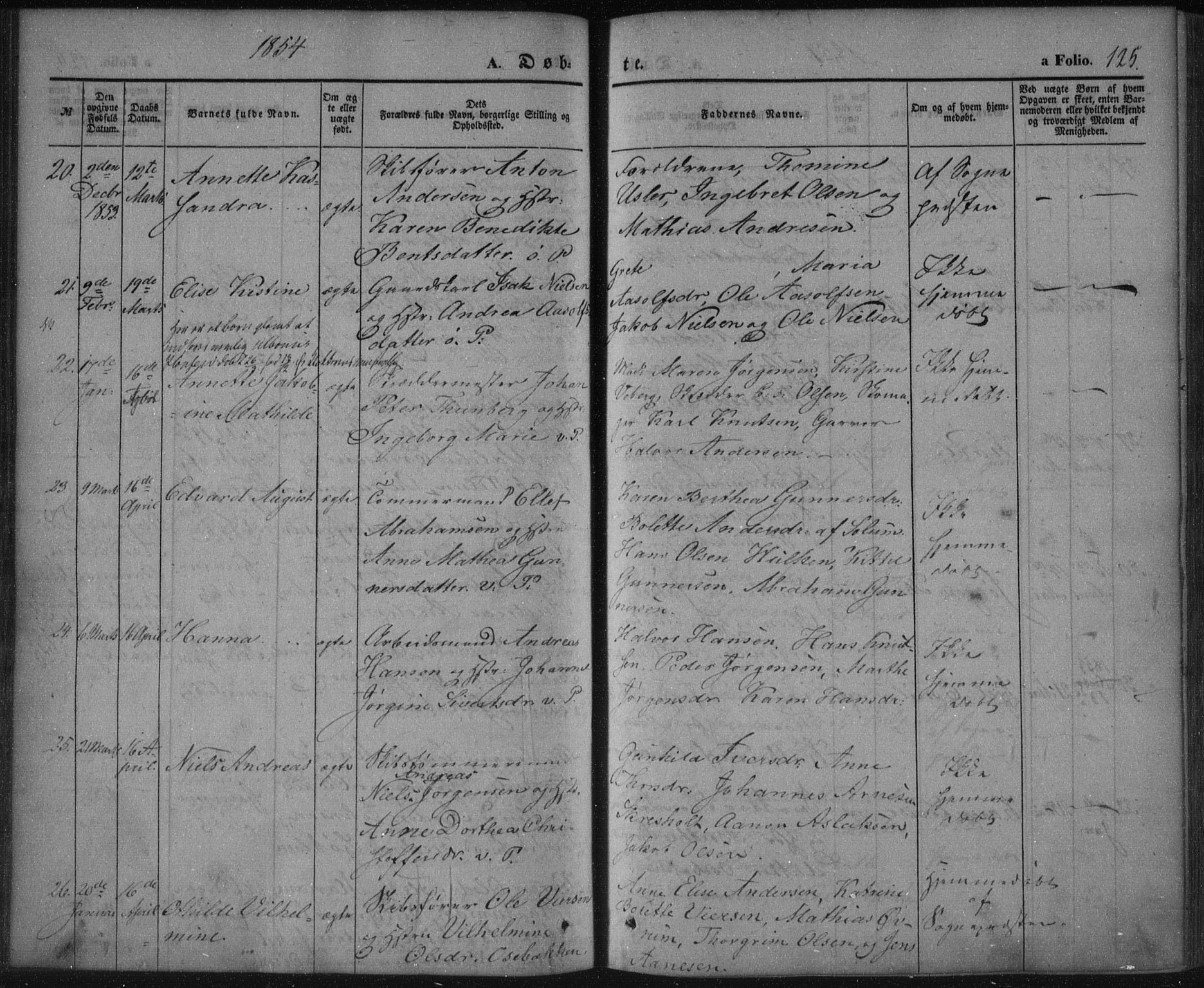 Porsgrunn kirkebøker , AV/SAKO-A-104/F/Fa/L0006: Parish register (official) no. 6, 1841-1857, p. 125