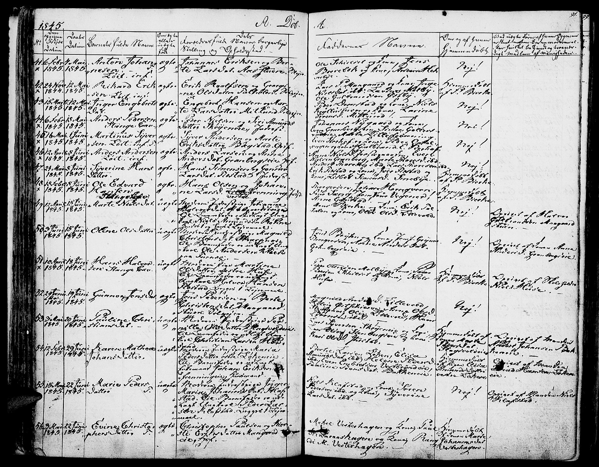 Romedal prestekontor, SAH/PREST-004/K/L0003: Parish register (official) no. 3, 1829-1846, p. 91