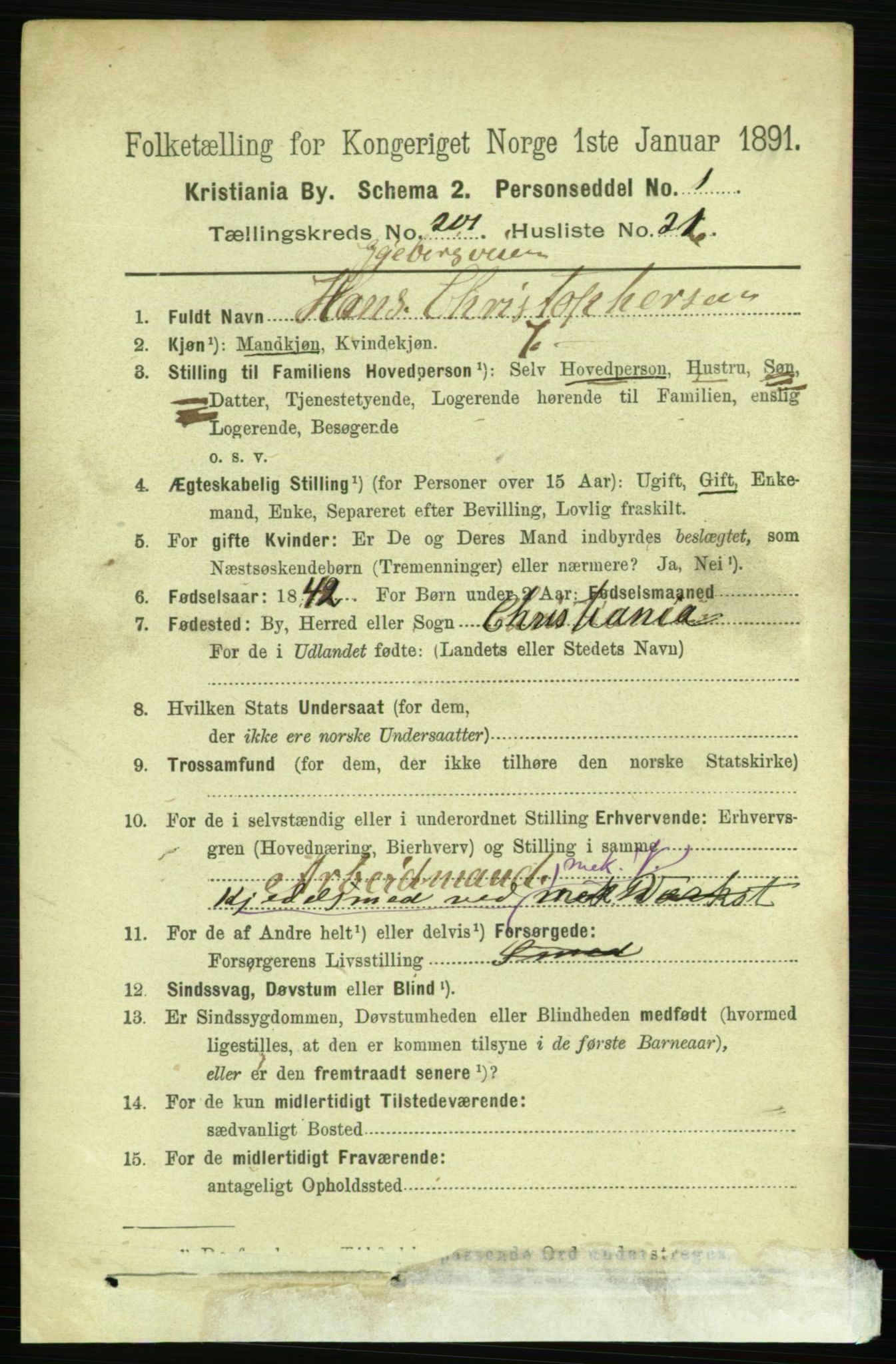 RA, 1891 census for 0301 Kristiania, 1891, p. 121366