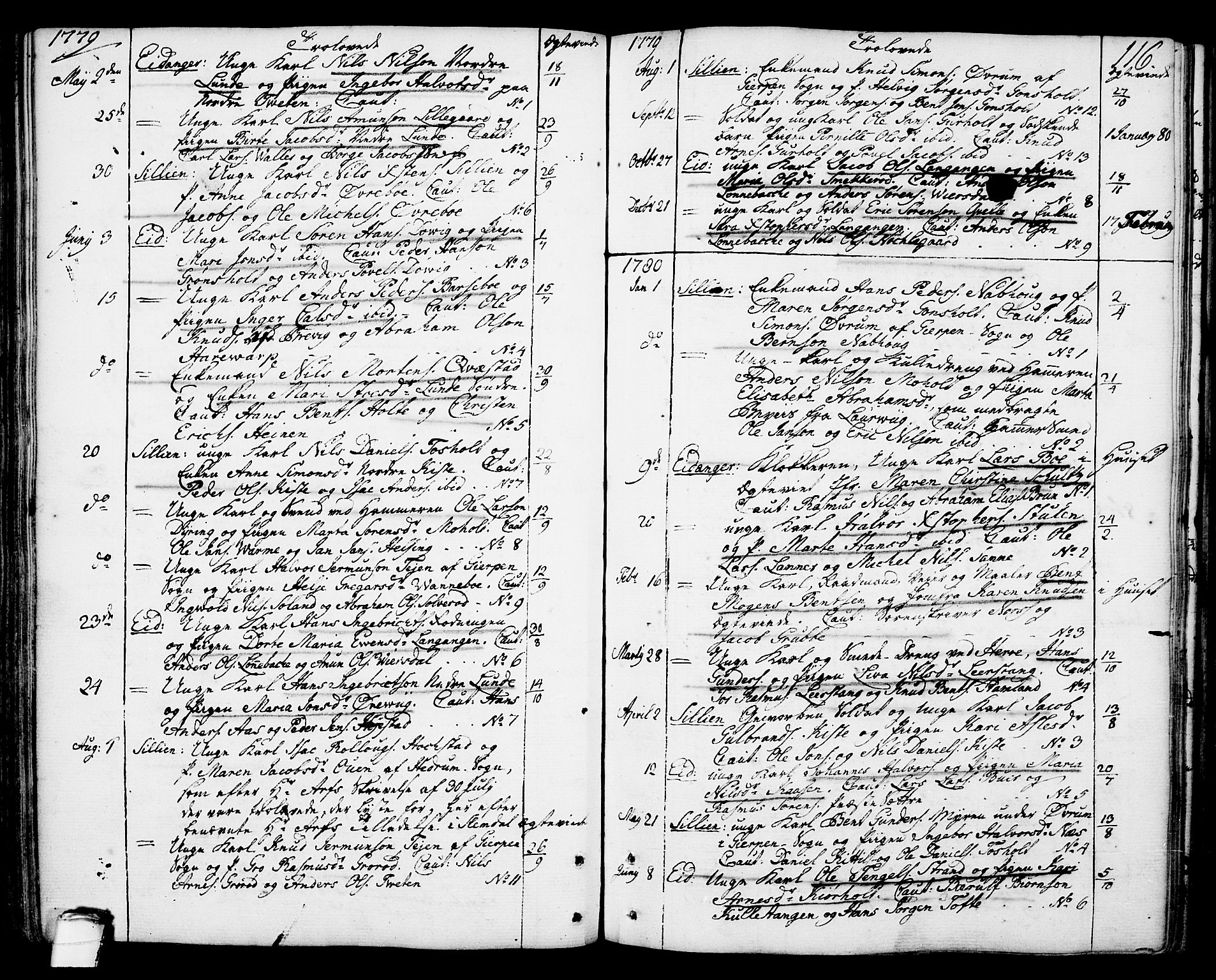 Eidanger kirkebøker, SAKO/A-261/F/Fa/L0006: Parish register (official) no. 6, 1764-1814, p. 116