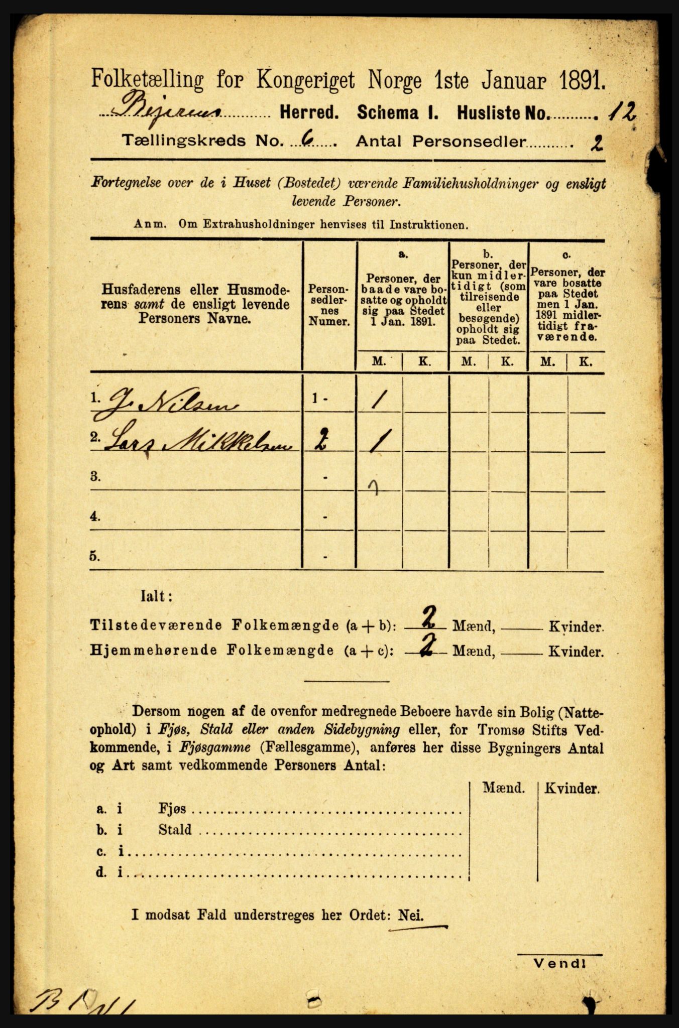 RA, 1891 census for 1839 Beiarn, 1891, p. 1866