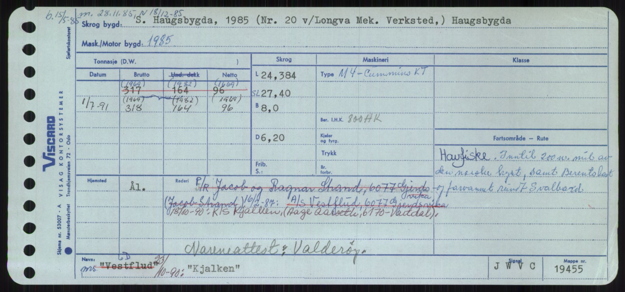 Sjøfartsdirektoratet med forløpere, Skipsmålingen, AV/RA-S-1627/H/Ha/L0003/0001: Fartøy, Hilm-Mar / Fartøy, Hilm-Kol, p. 761