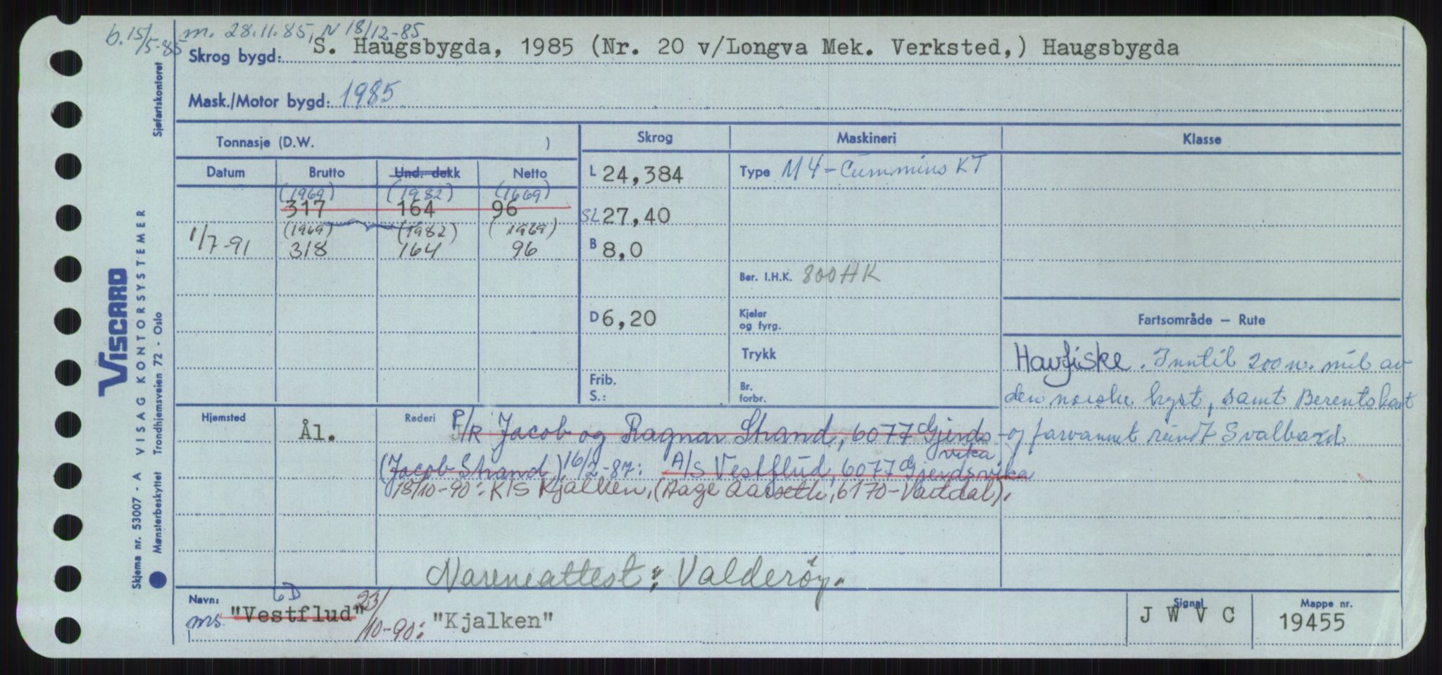 Sjøfartsdirektoratet med forløpere, Skipsmålingen, RA/S-1627/H/Ha/L0003/0001: Fartøy, Hilm-Mar / Fartøy, Hilm-Kol, p. 761