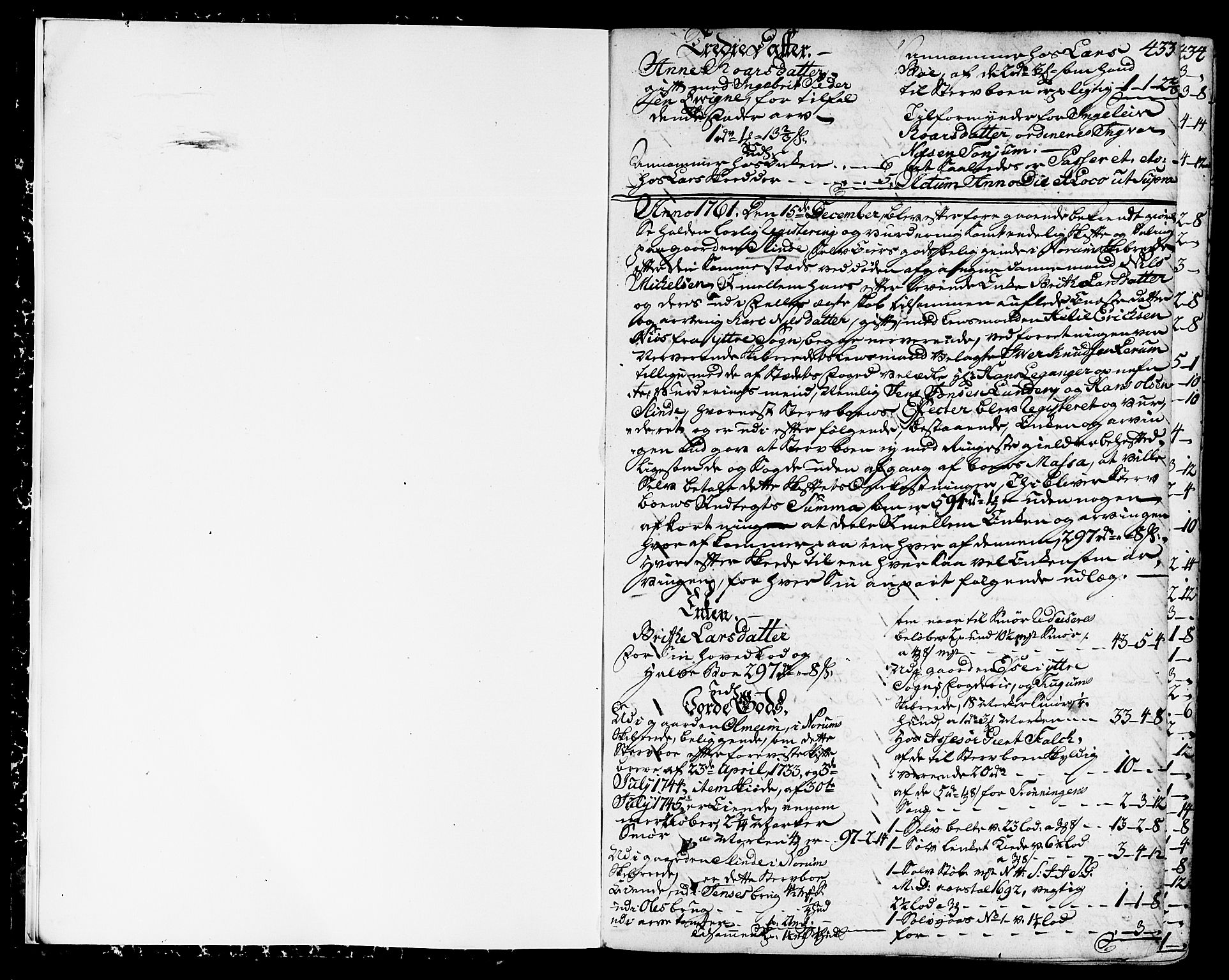 Indre Sogn tingrett, AV/SAB-A-3301/1/H/Ha/L0007b: Skifteprotokoll 7b, 1761-1768, p. 433b-434a