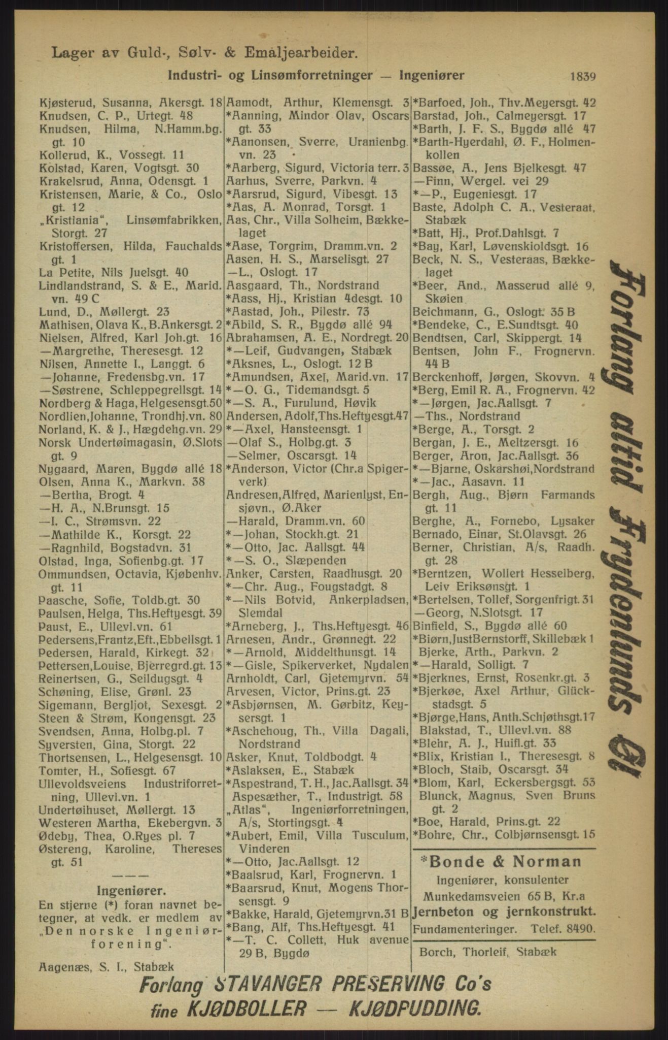 Kristiania/Oslo adressebok, PUBL/-, 1915, p. 1839