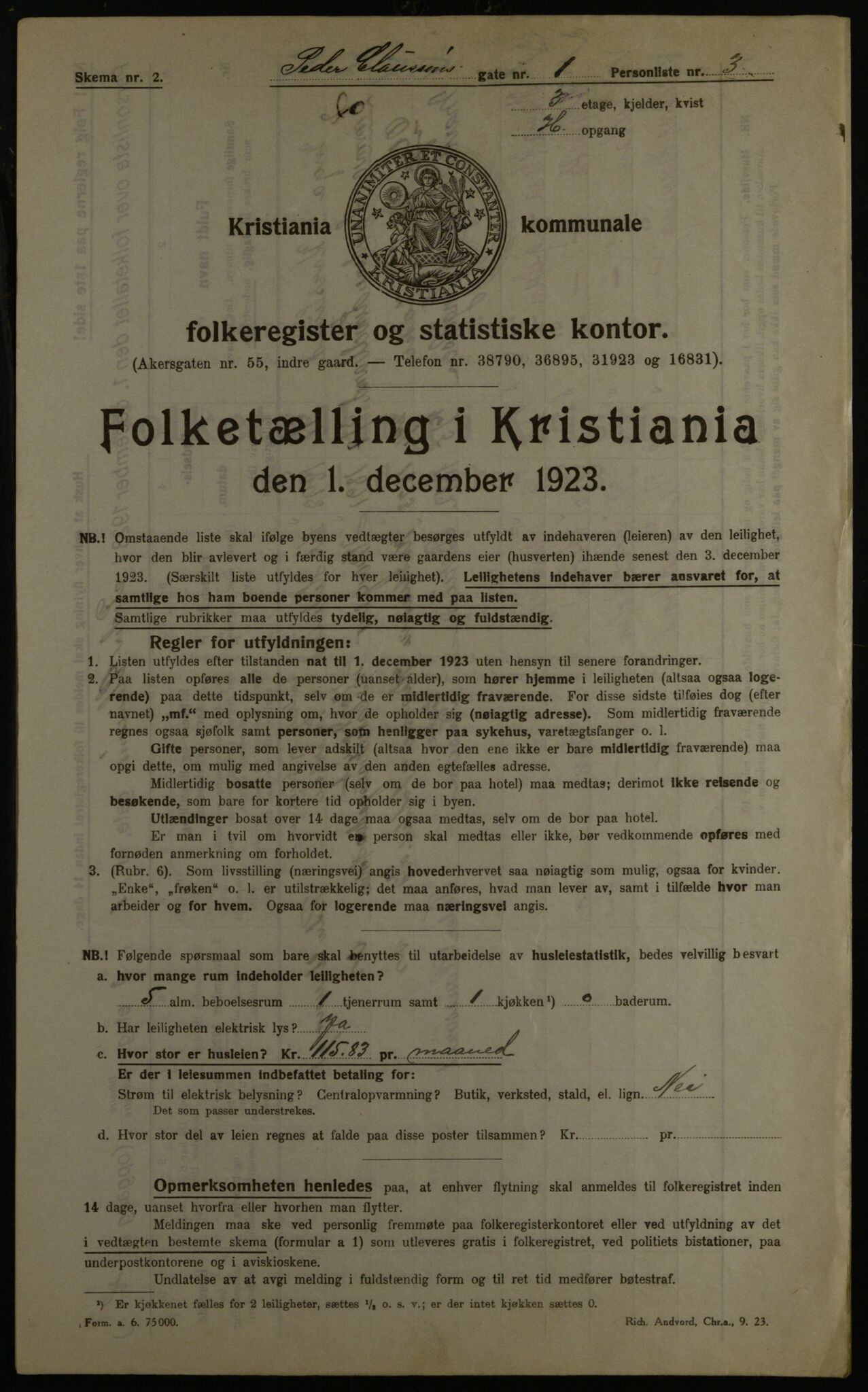 OBA, Municipal Census 1923 for Kristiania, 1923, p. 86810