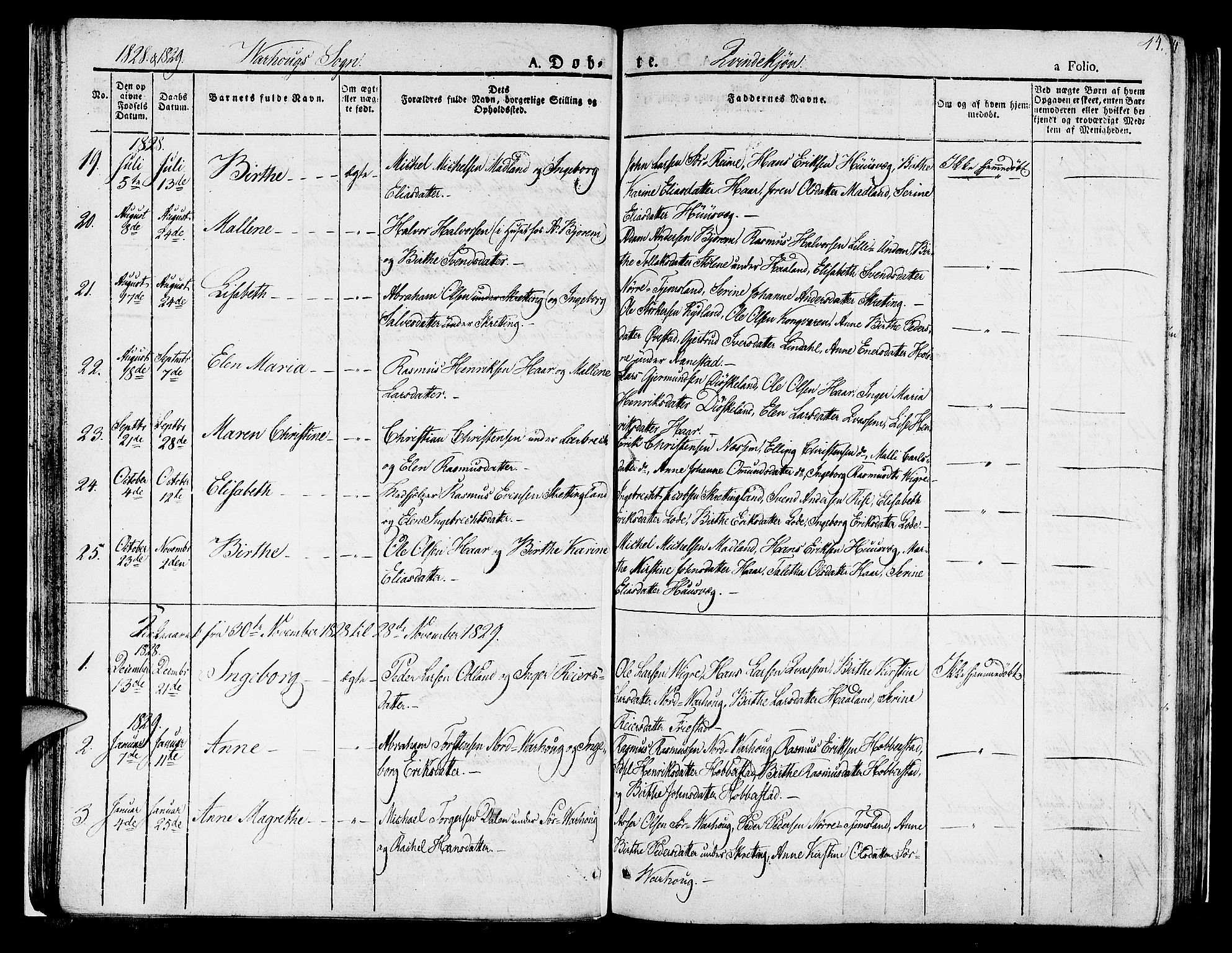 Hå sokneprestkontor, AV/SAST-A-101801/001/30BA/L0004: Parish register (official) no. A 4.1 /2, 1826-1841, p. 44