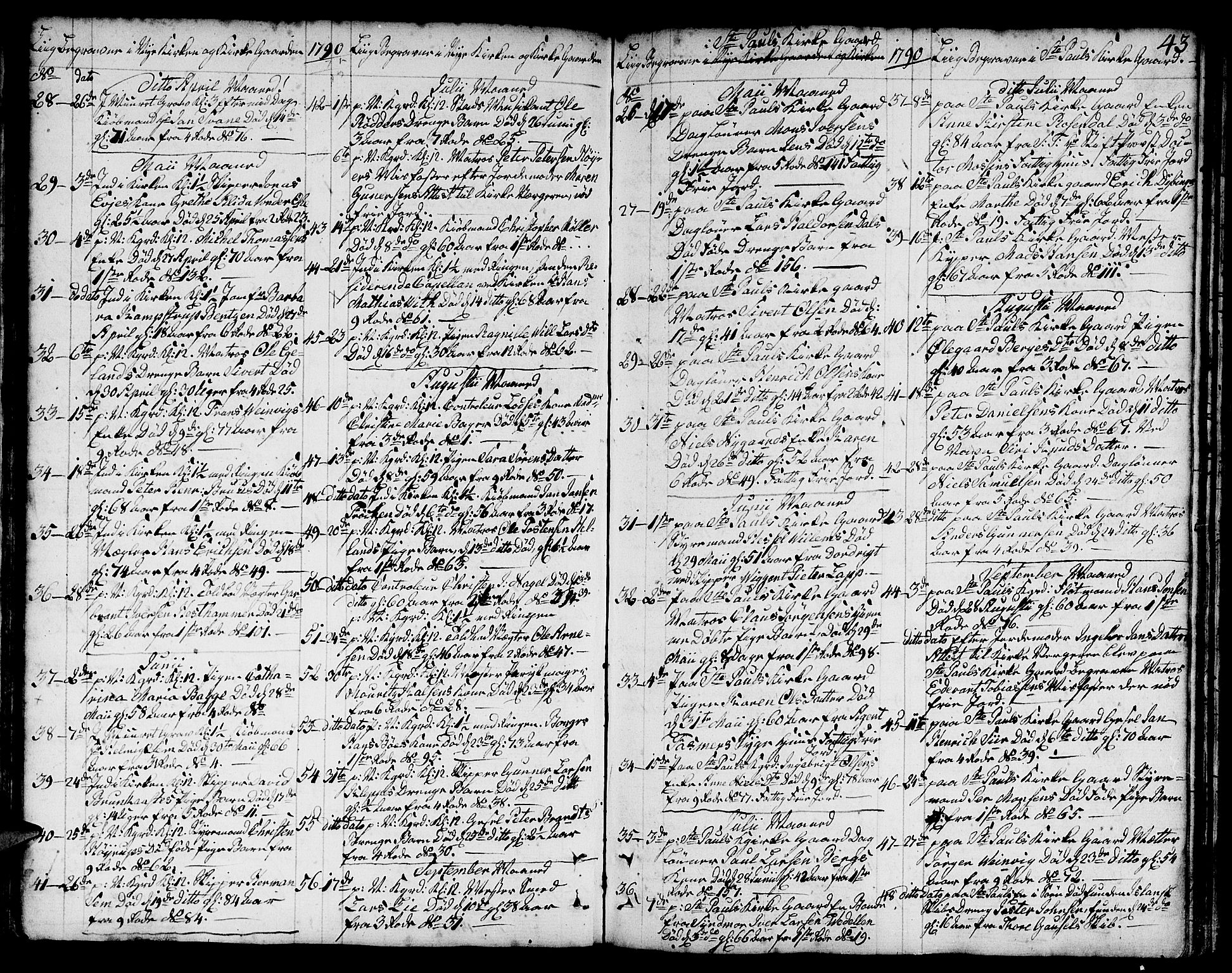 Nykirken Sokneprestembete, SAB/A-77101/H/Hab/L0002: Parish register (copy) no. A 3, 1775-1820, p. 43