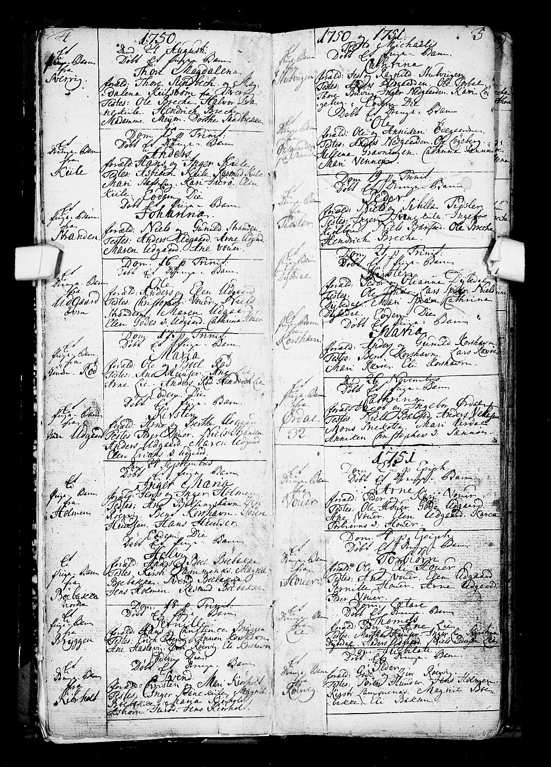 Hvaler prestekontor Kirkebøker, AV/SAO-A-2001/F/Fa/L0002: Parish register (official) no. I 2, 1749-1816, p. 4-5