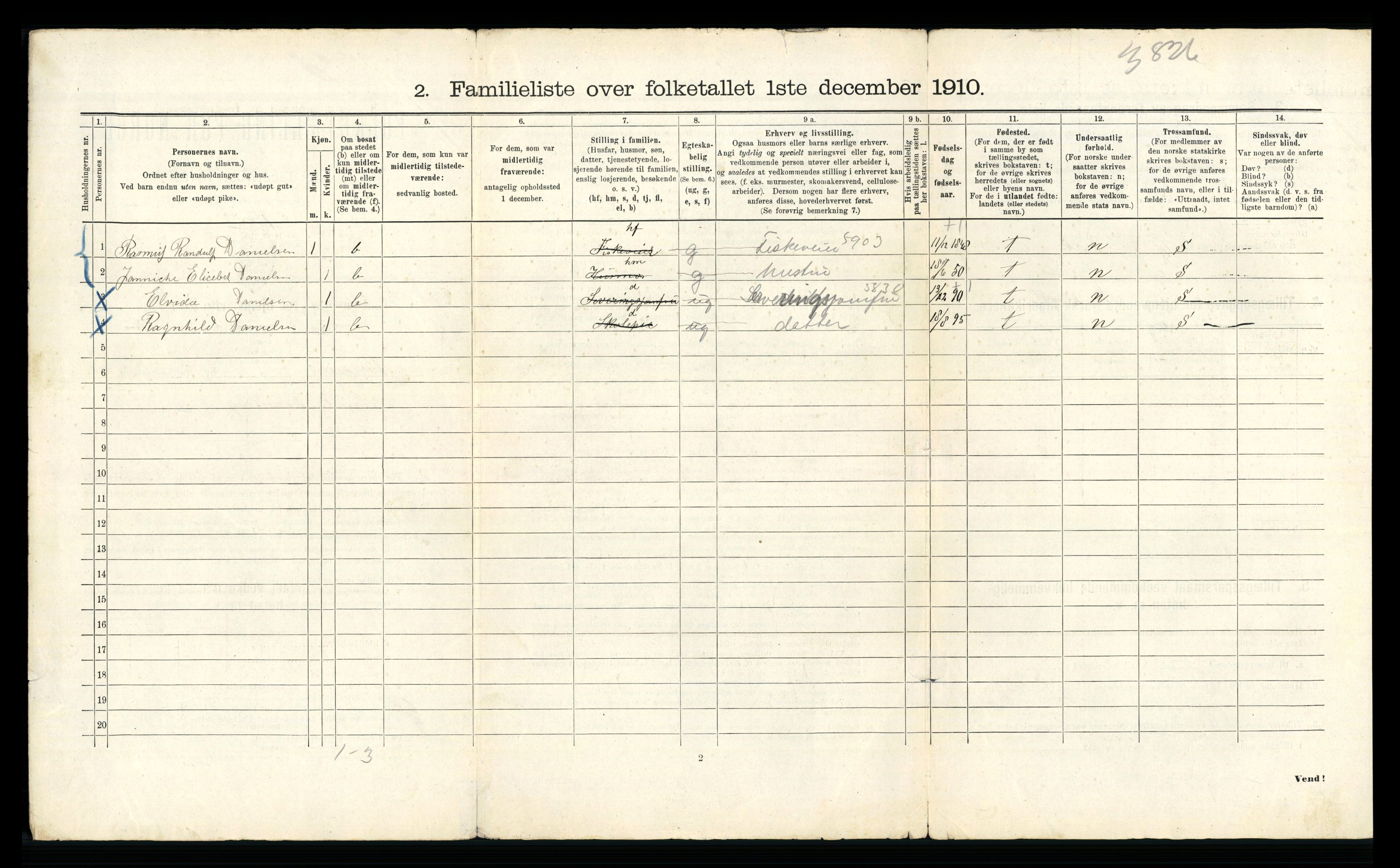 RA, 1910 census for Bergen, 1910, p. 38134