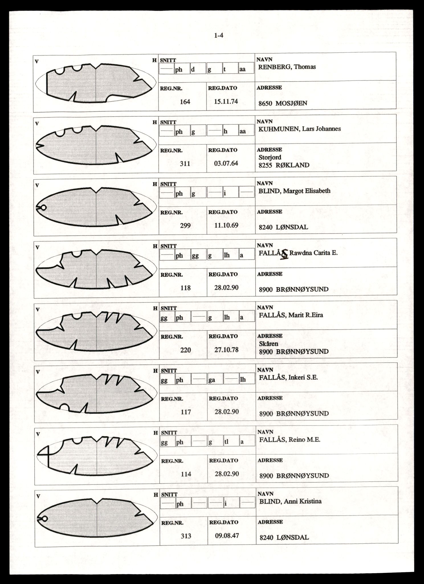 Reindriftsforvaltningen Nordland, AV/SAT-A-5309/D/Dc/L0502/0007: Korrespondanse ordnet etter arkivnøkkel / Reinmerkeregister, 1990-2001, p. 553