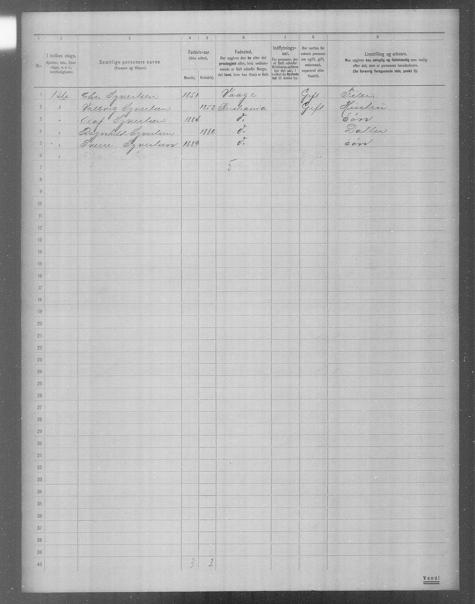 OBA, Municipal Census 1904 for Kristiania, 1904, p. 13971
