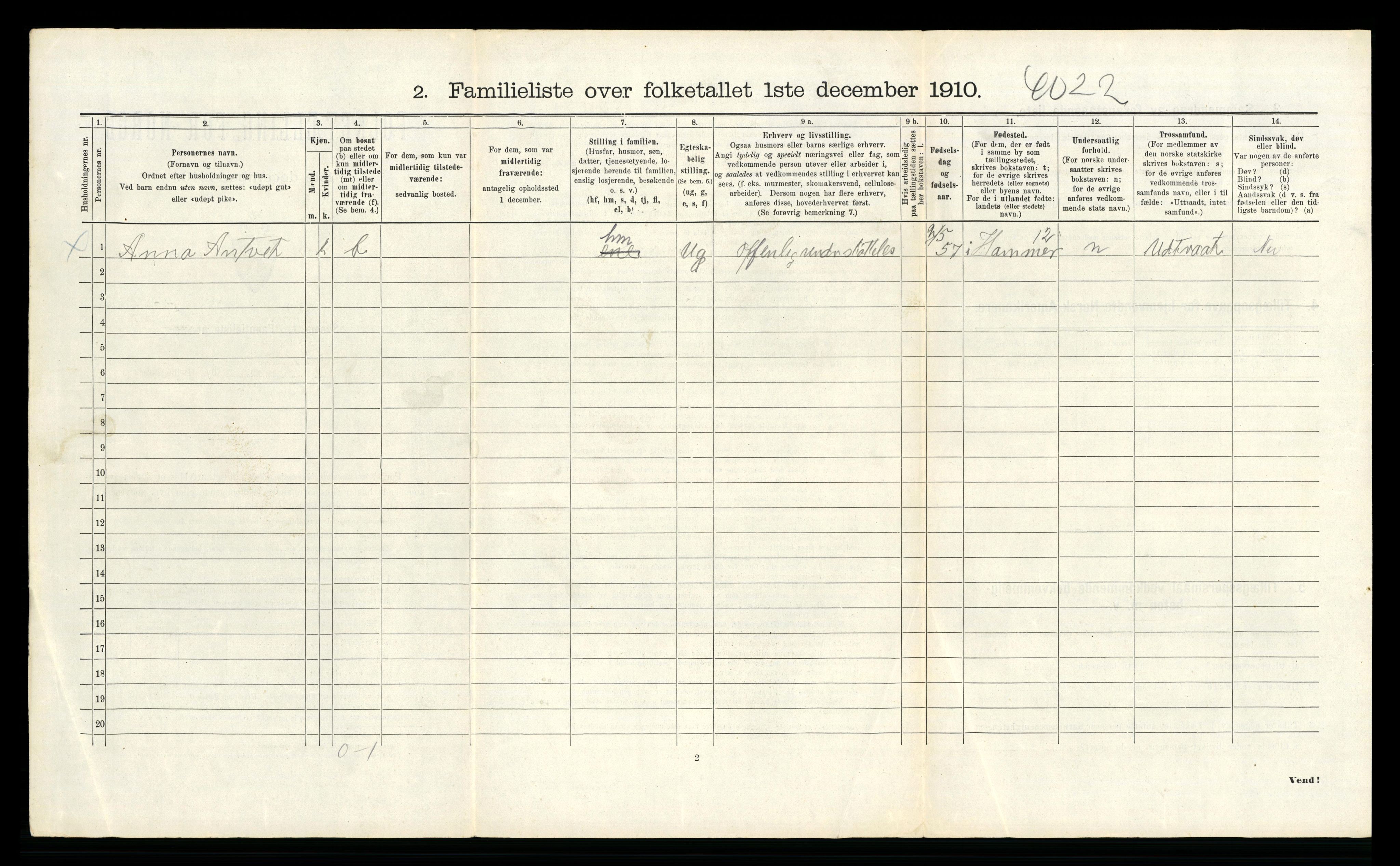 RA, 1910 census for Bergen, 1910, p. 31574