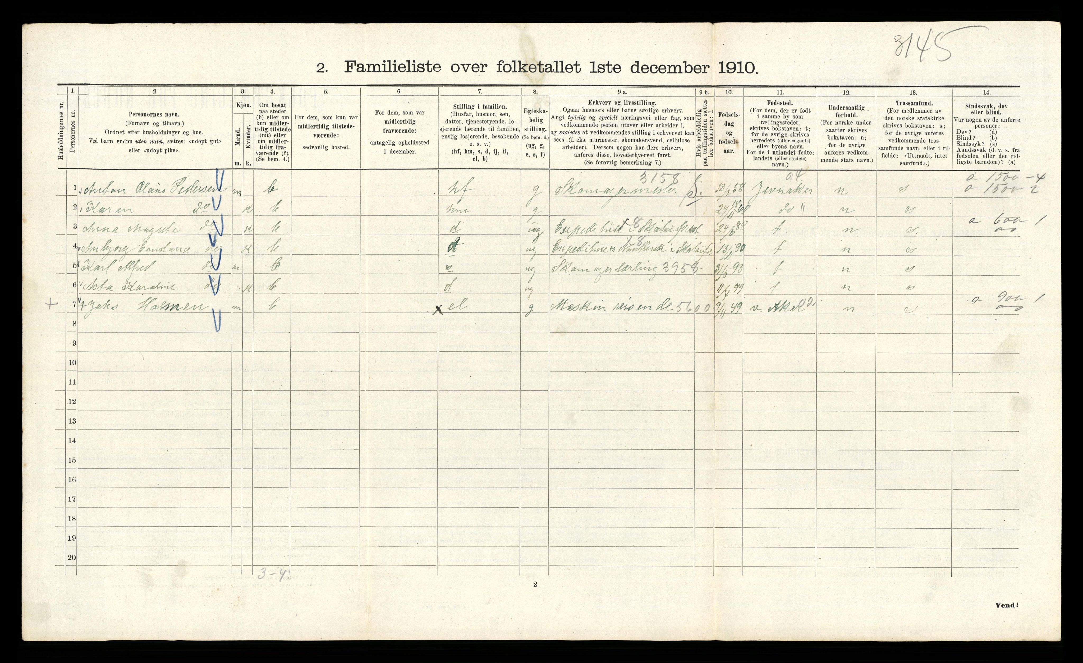 RA, 1910 census for Kristiania, 1910, p. 28738