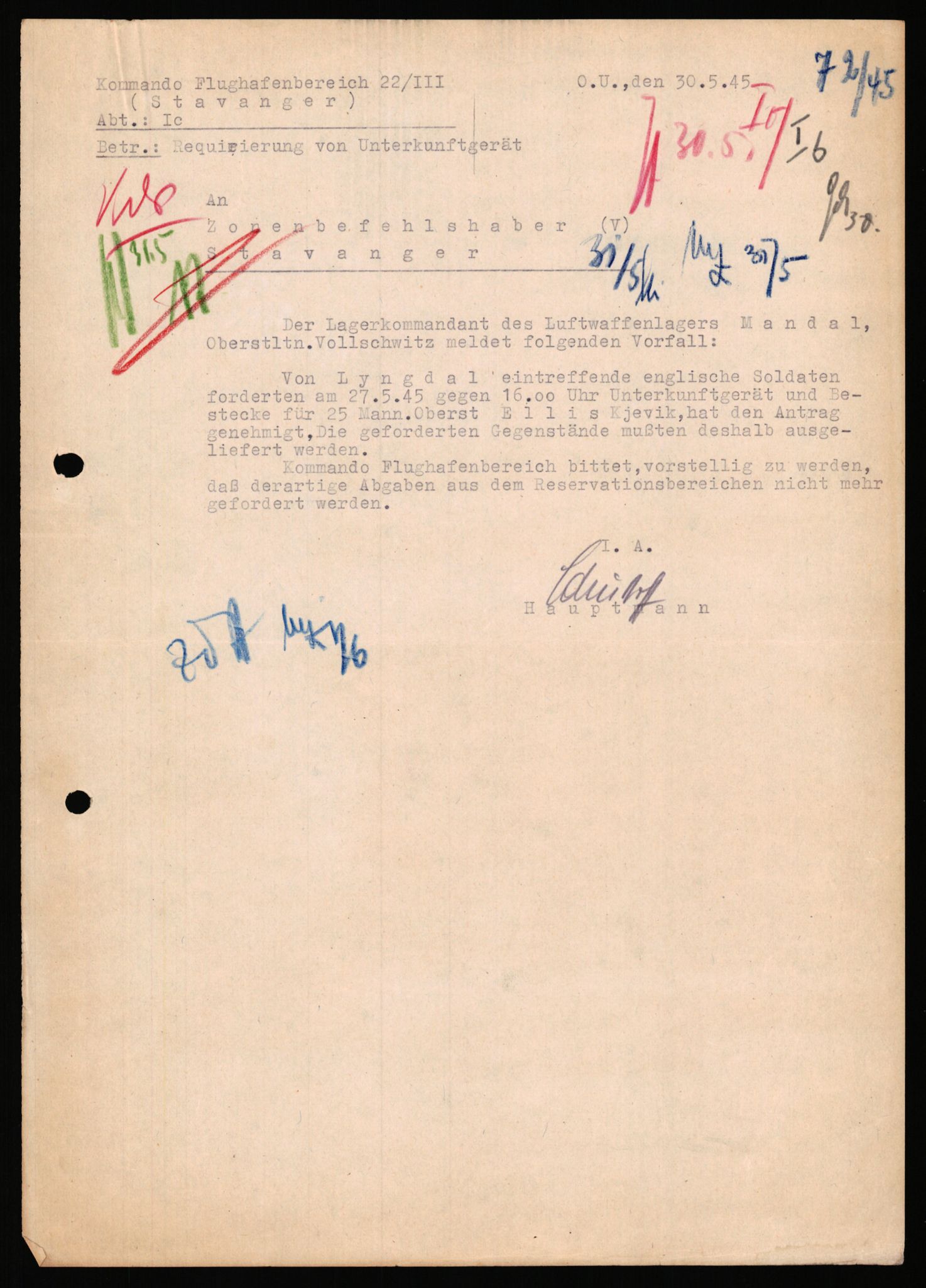 Deutscher Oberbefehlshaber Norwegen (DOBN), AV/RA-RAFA-2197/D/Dl/L0119: DB Zone Stavanger Abt. Ic, 1945, p. 119