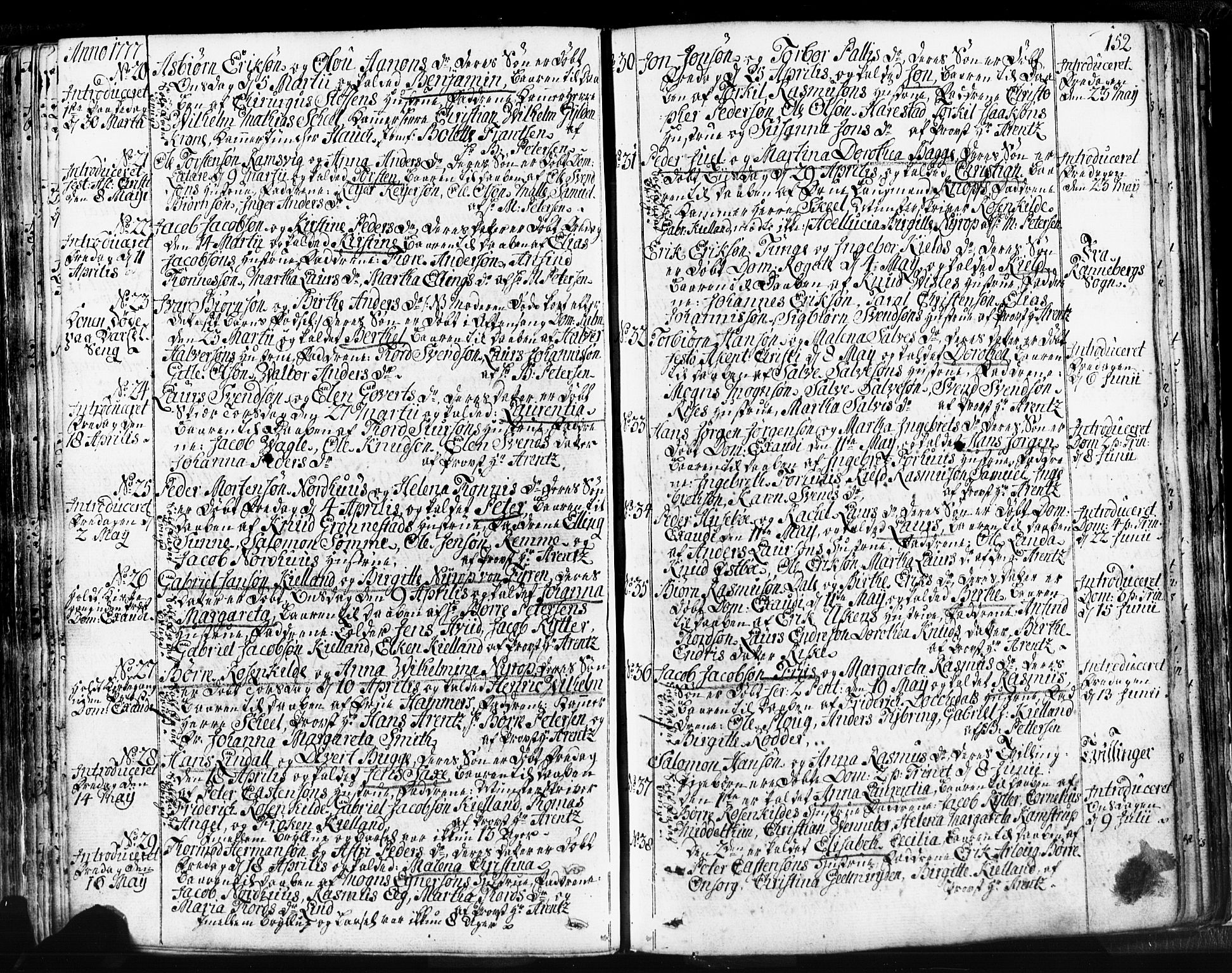 Domkirken sokneprestkontor, SAST/A-101812/001/30/30BB/L0004: Parish register (copy) no. B 4, 1752-1790, p. 152
